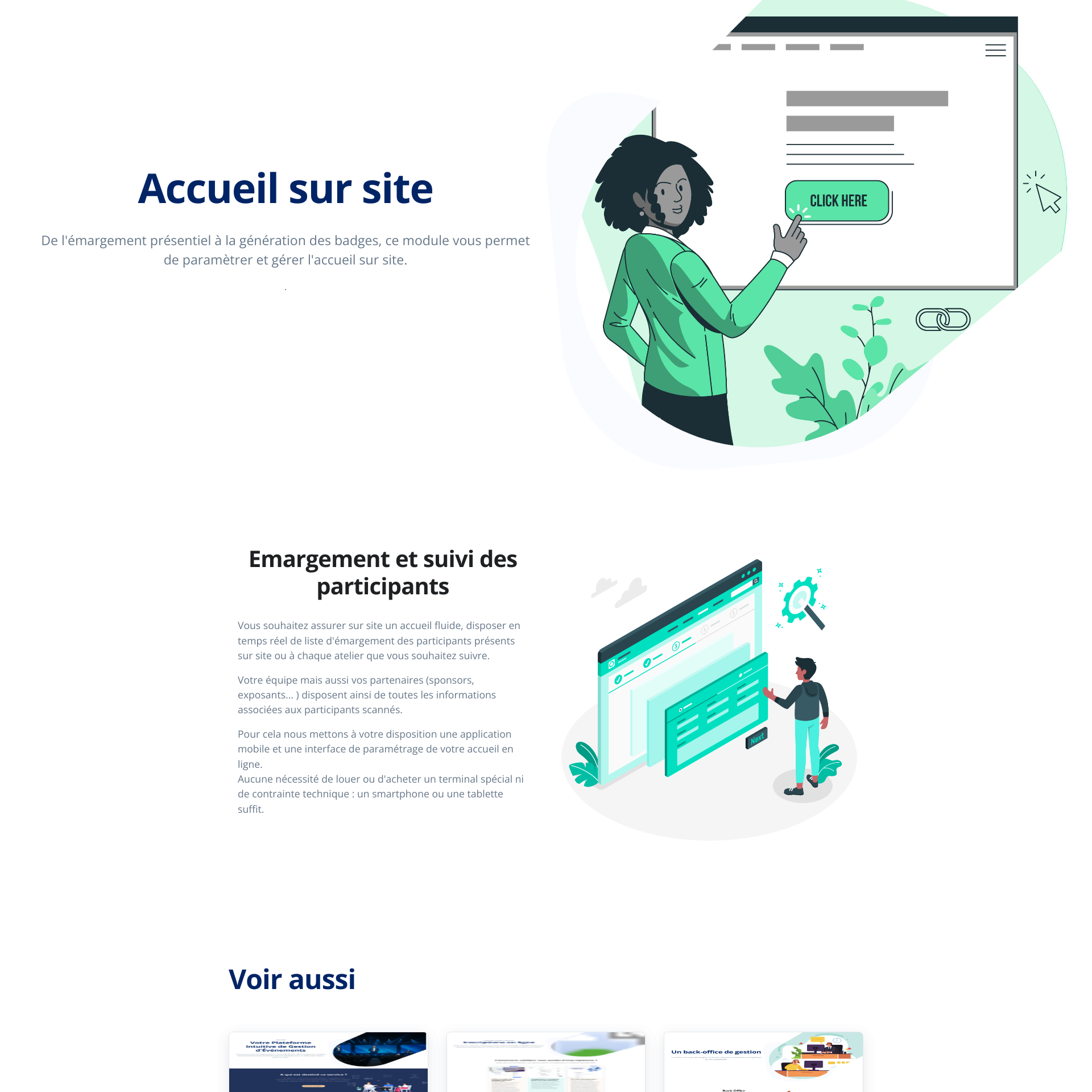 Card Accueil évènement sur site