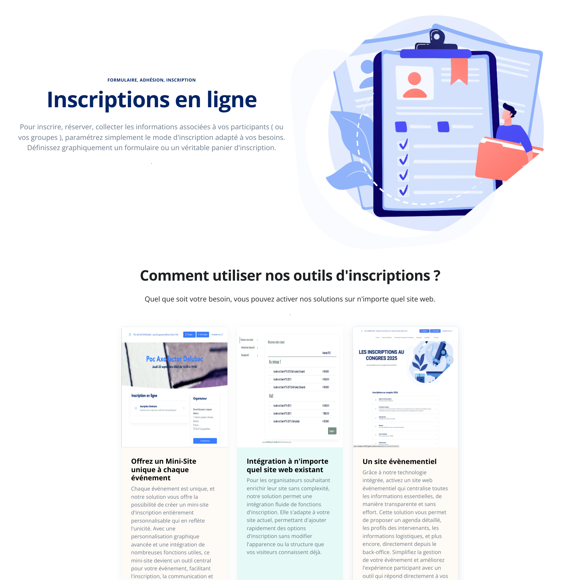 Card Inscriptions en ligne