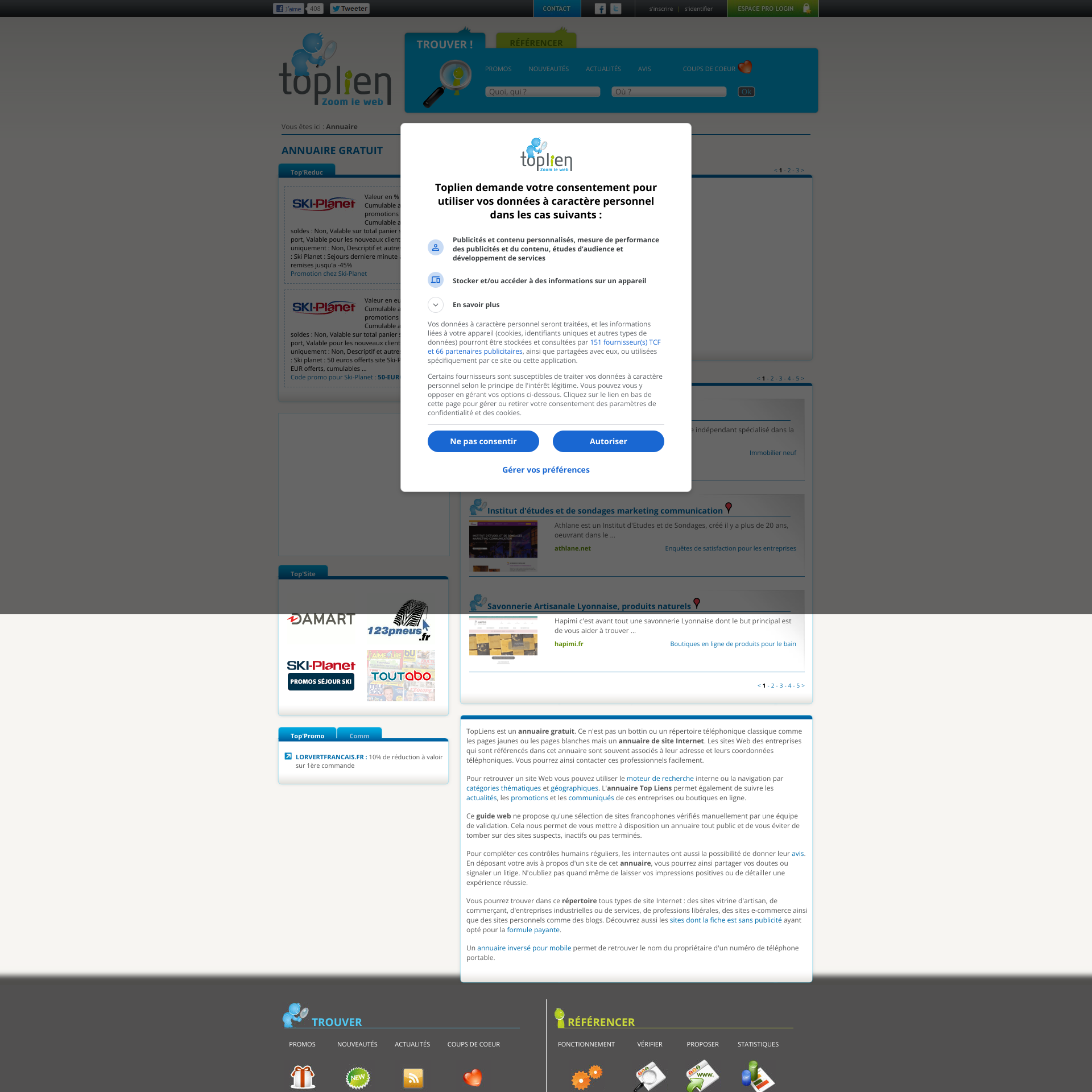 Aperçu du site