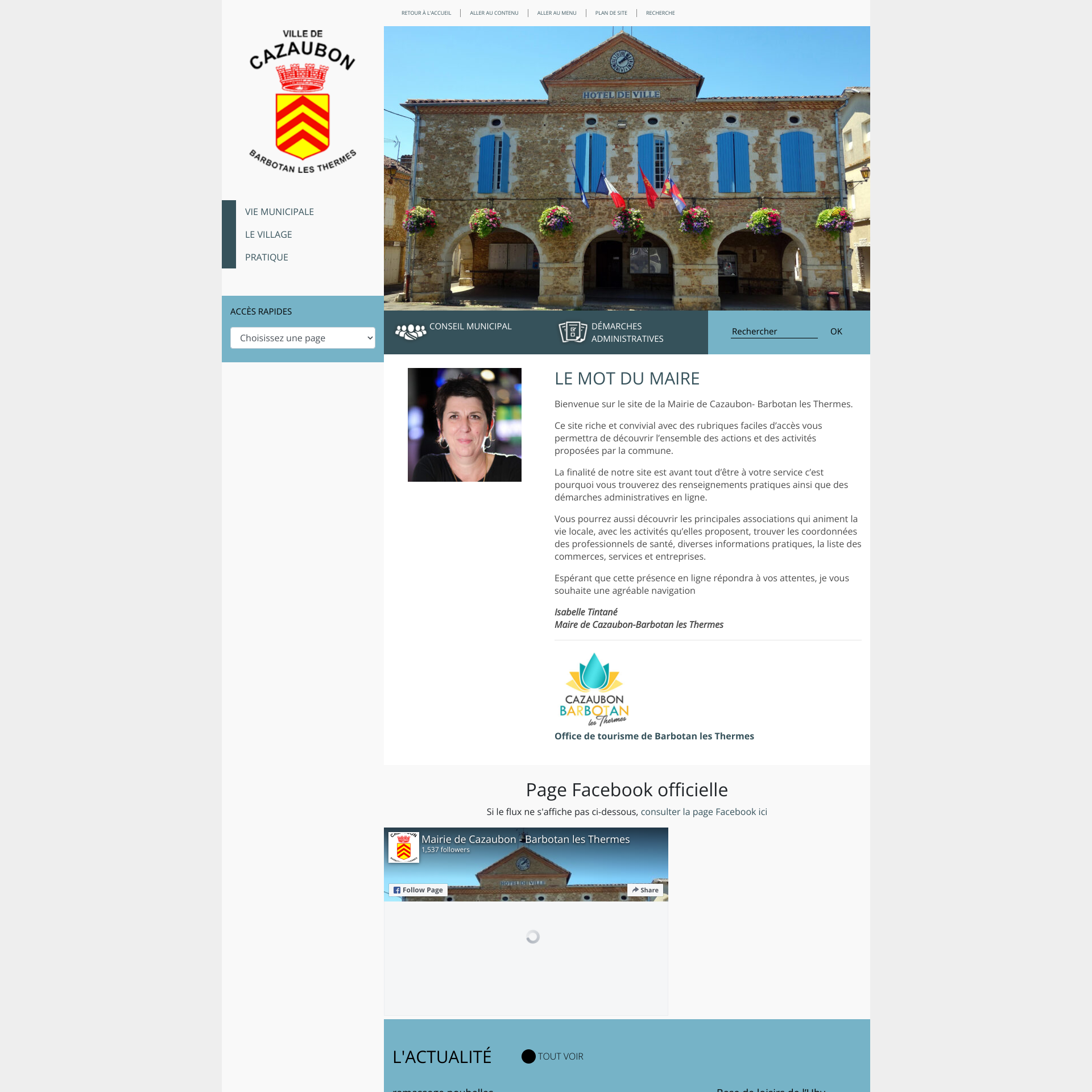 Aperçu du site