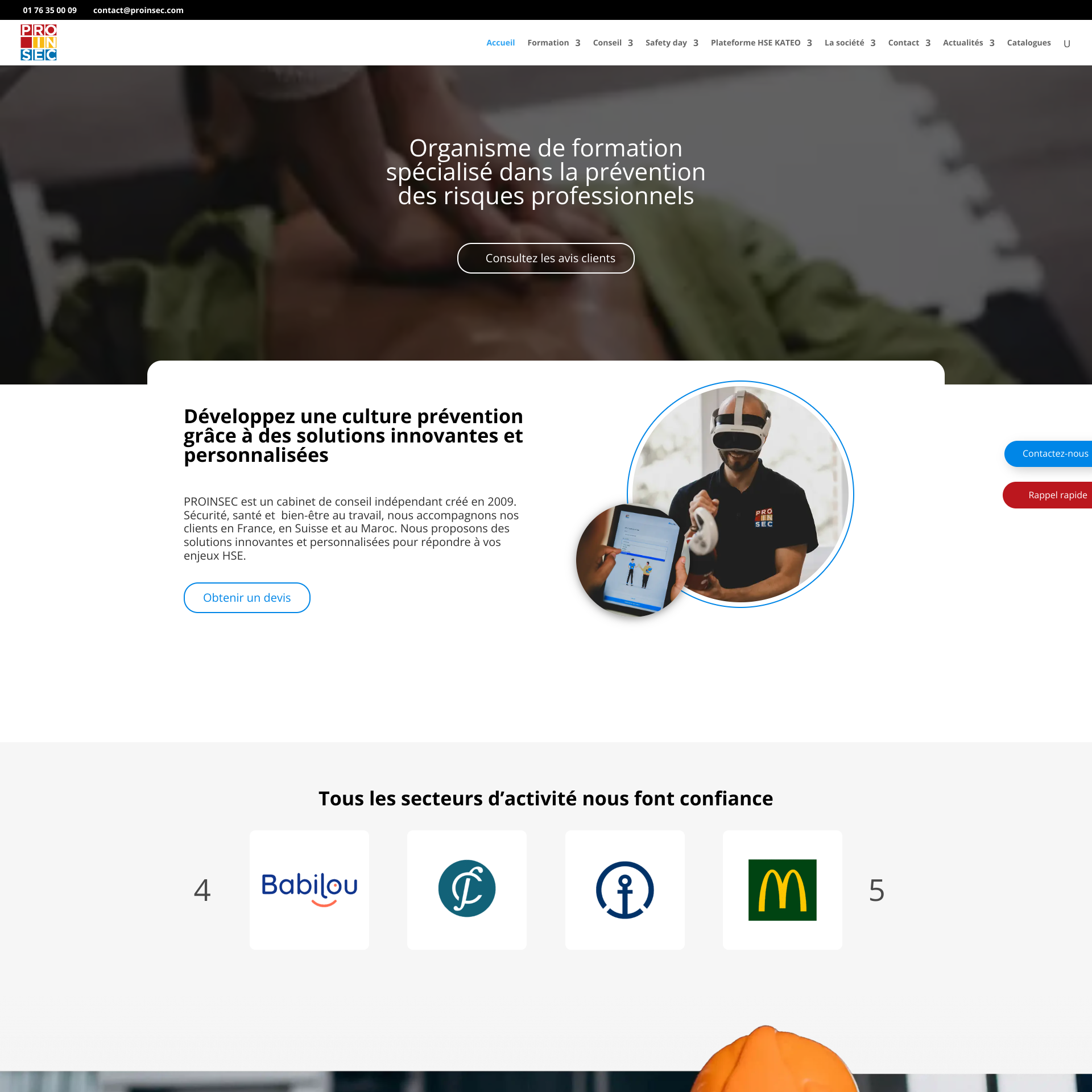 Aperçu du site