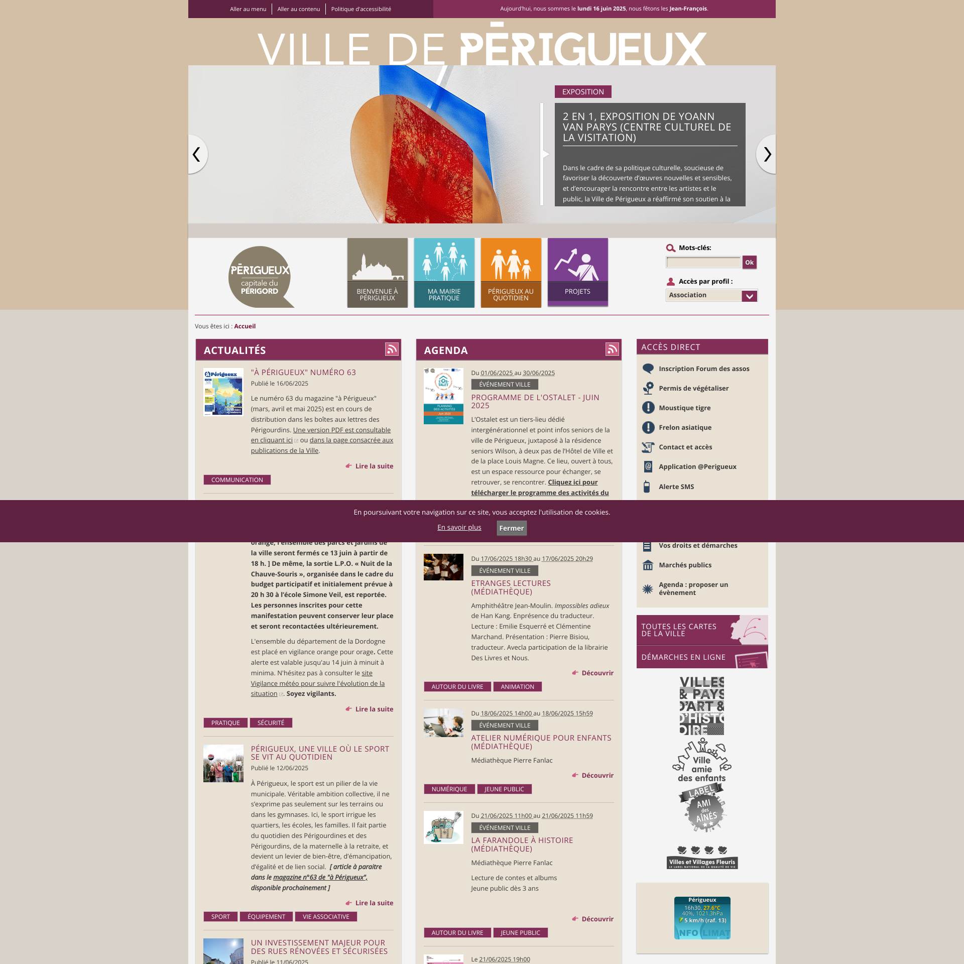 Aperçu du site