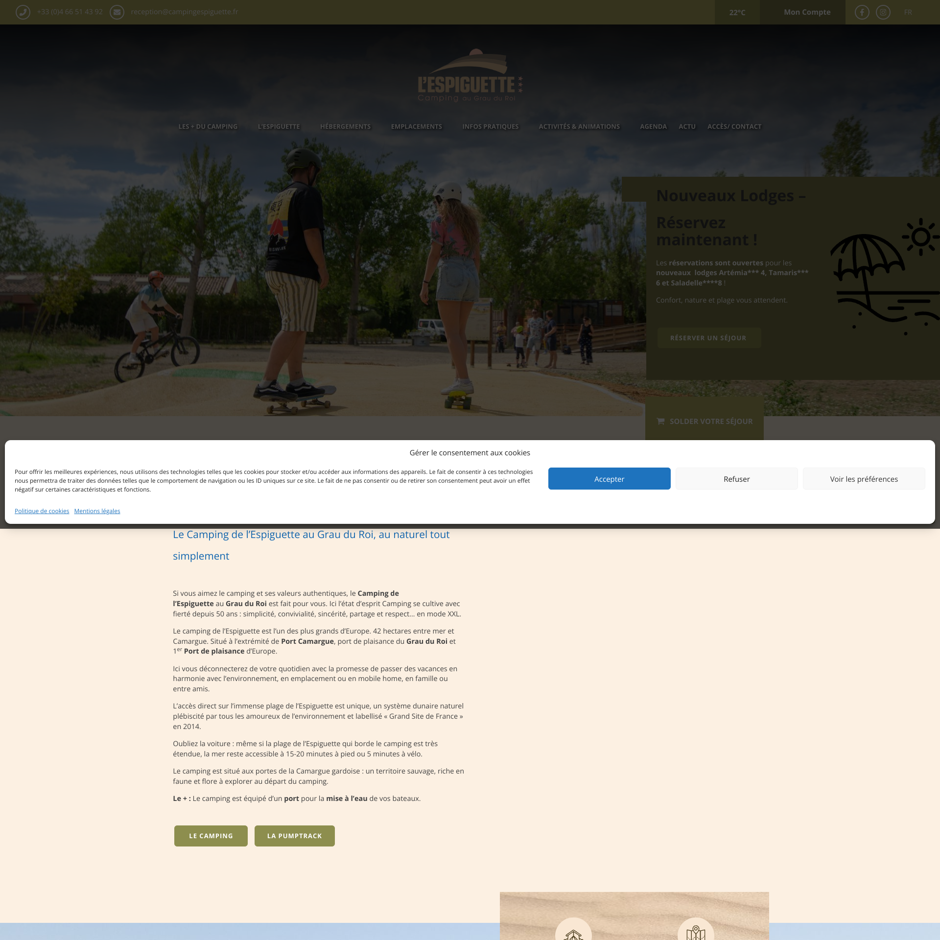 Aperçu du site