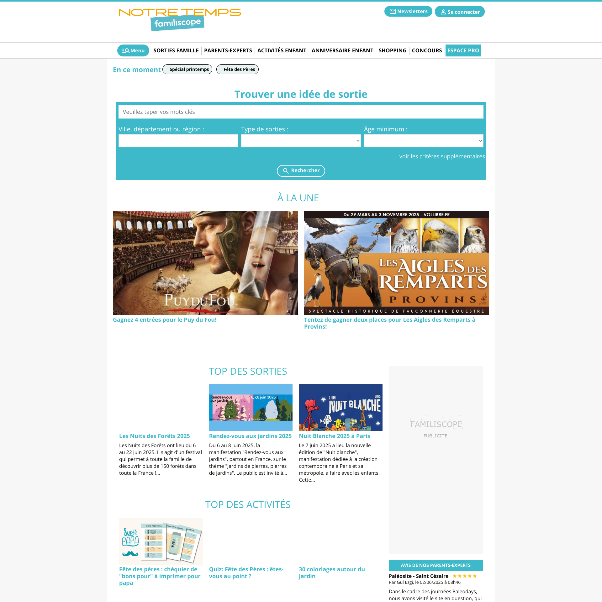 Aperçu du site
