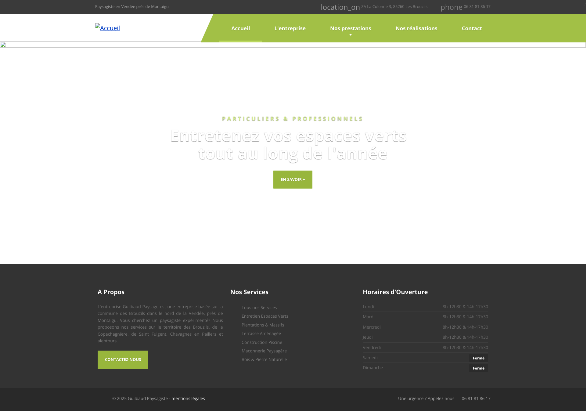 Aperçu du site