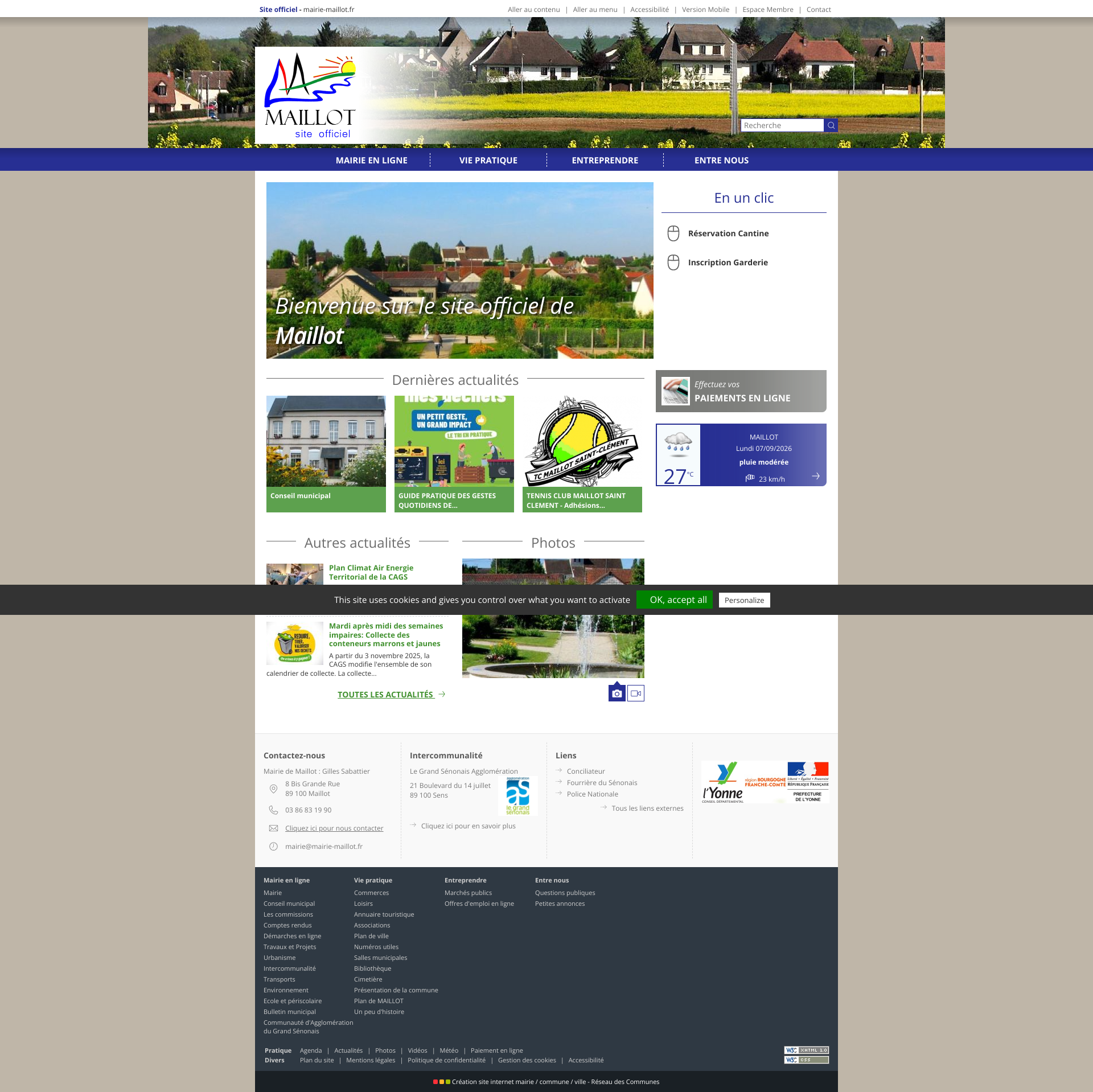 Aperçu du site