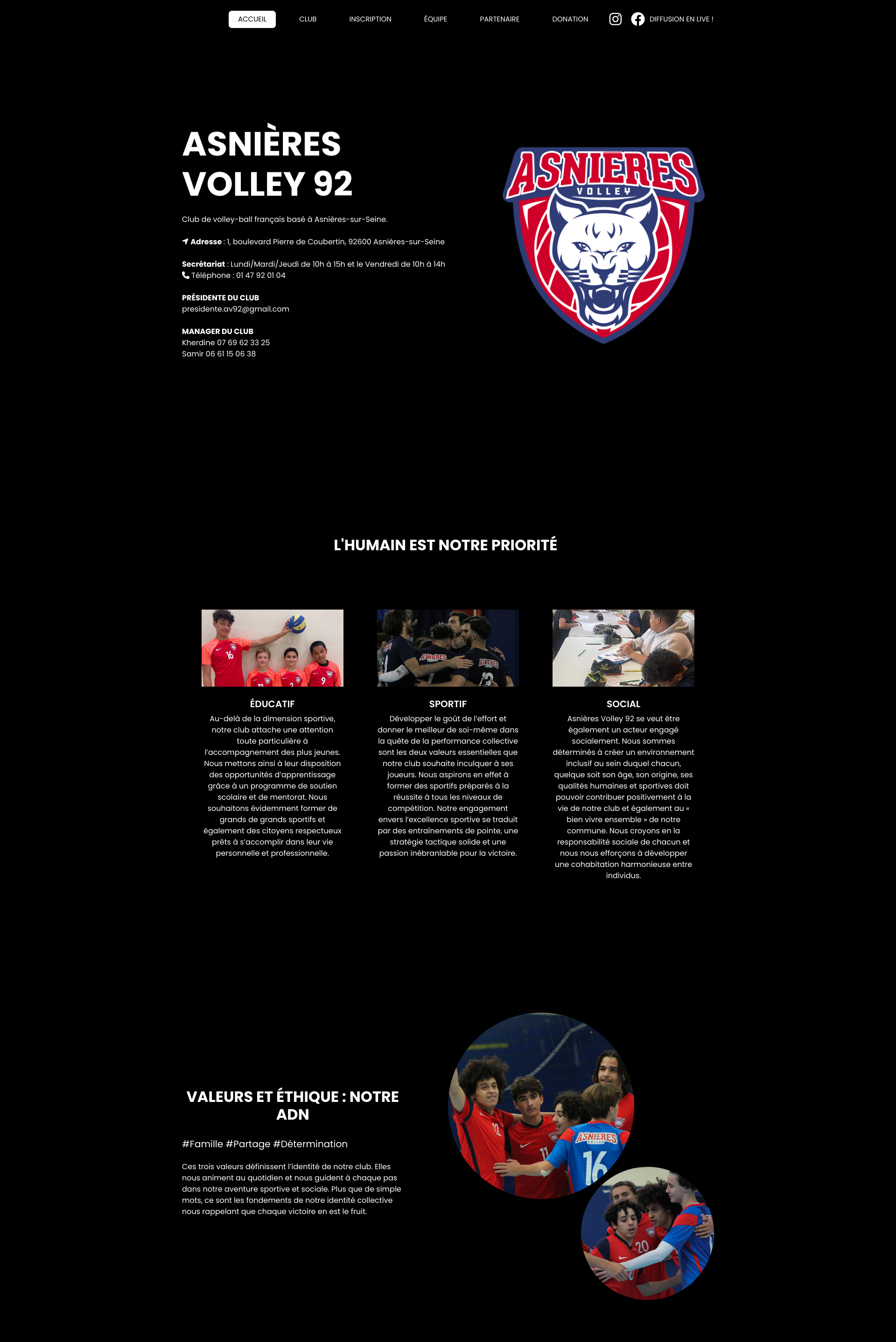 Aperçu du site