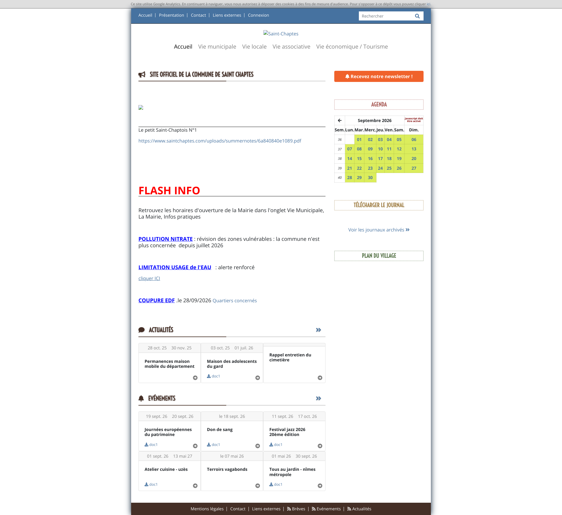 Aperçu du site