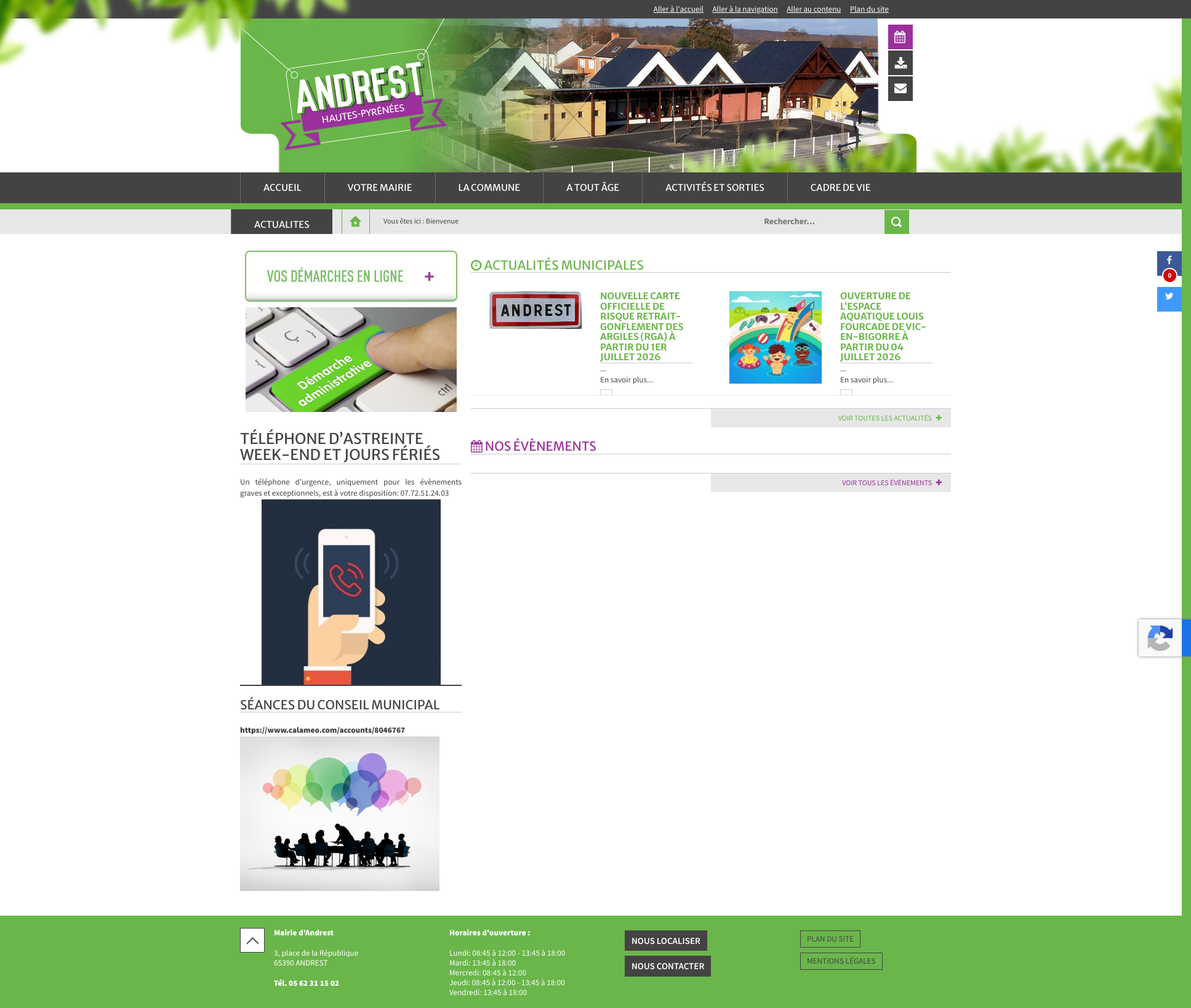 Aperçu du site