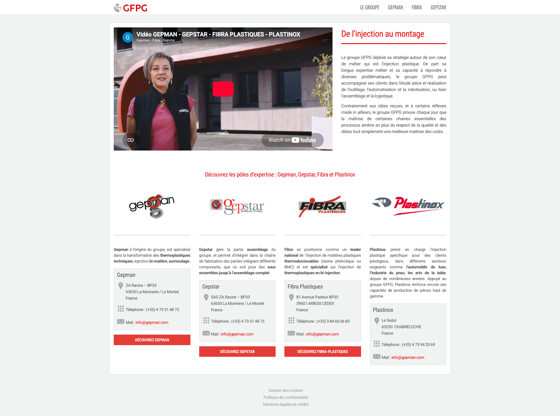 Aperçu du site