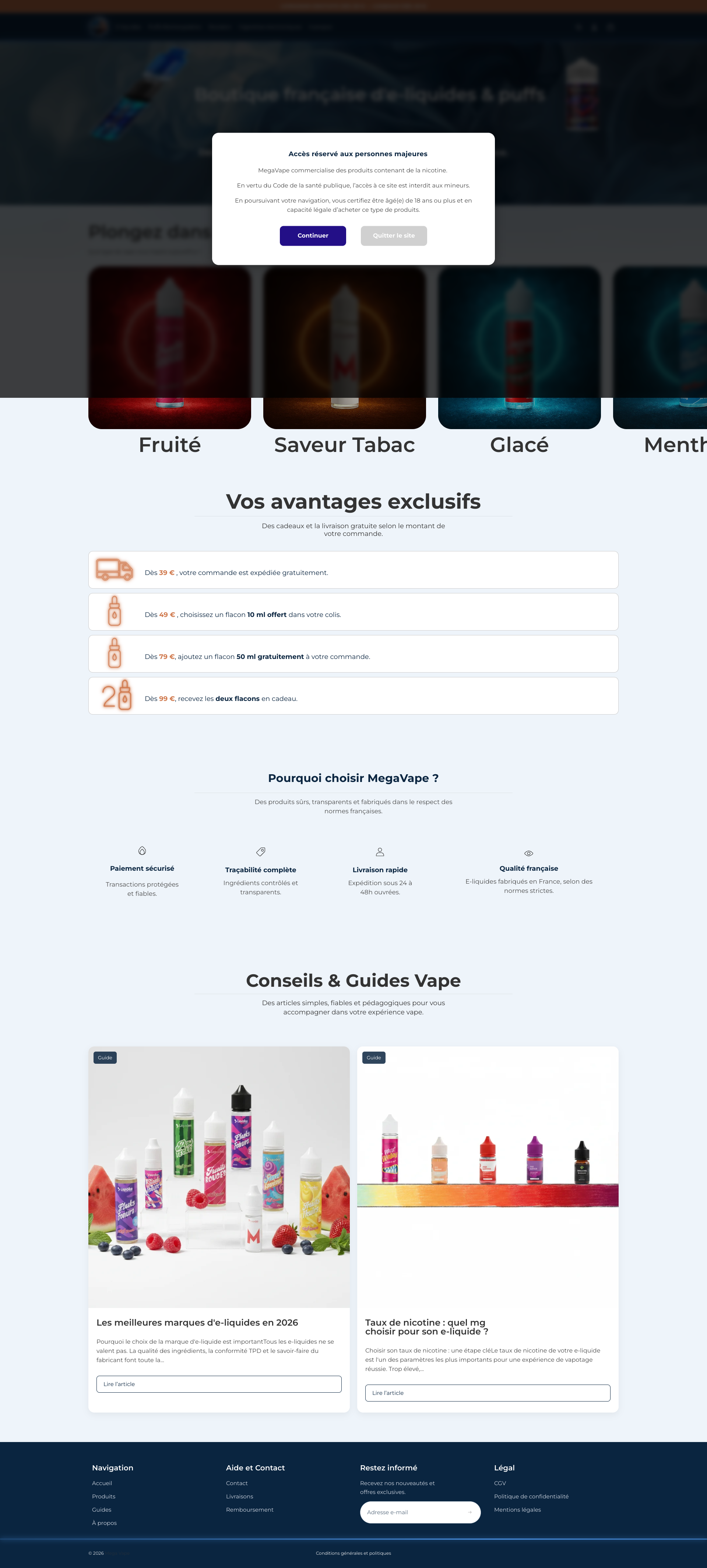 Aperçu du site