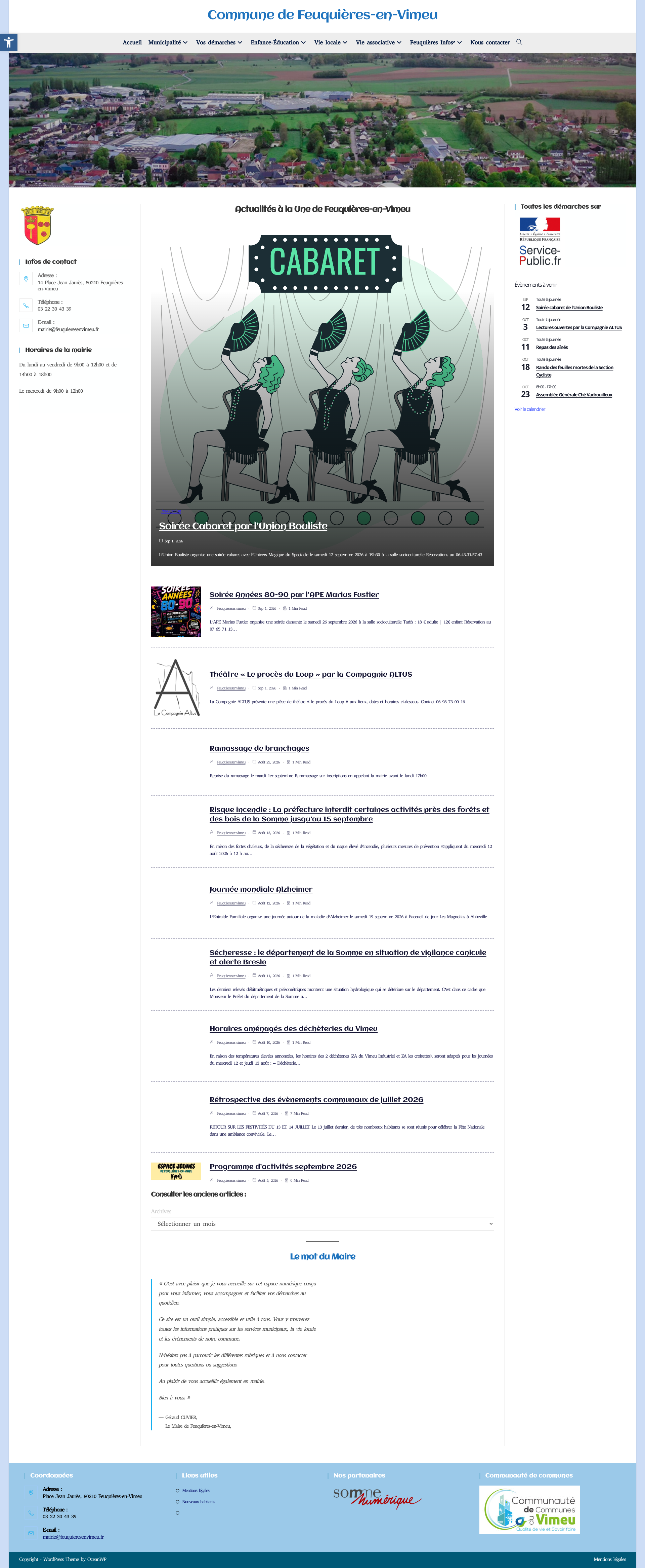 Aperçu du site