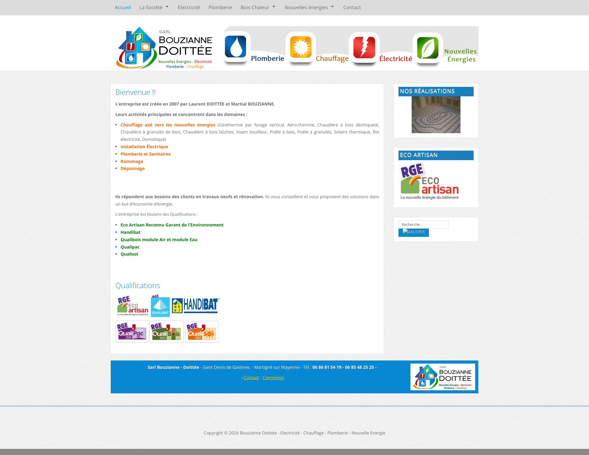 Aperçu du site