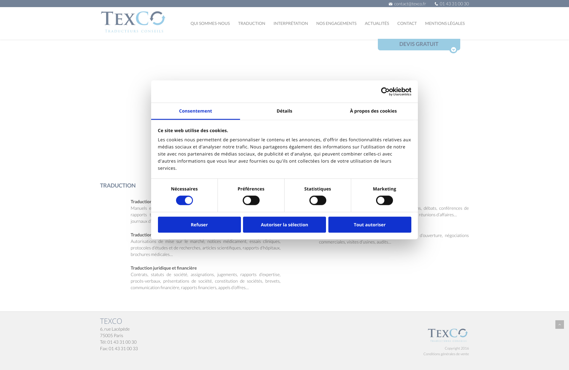 Aperçu du site