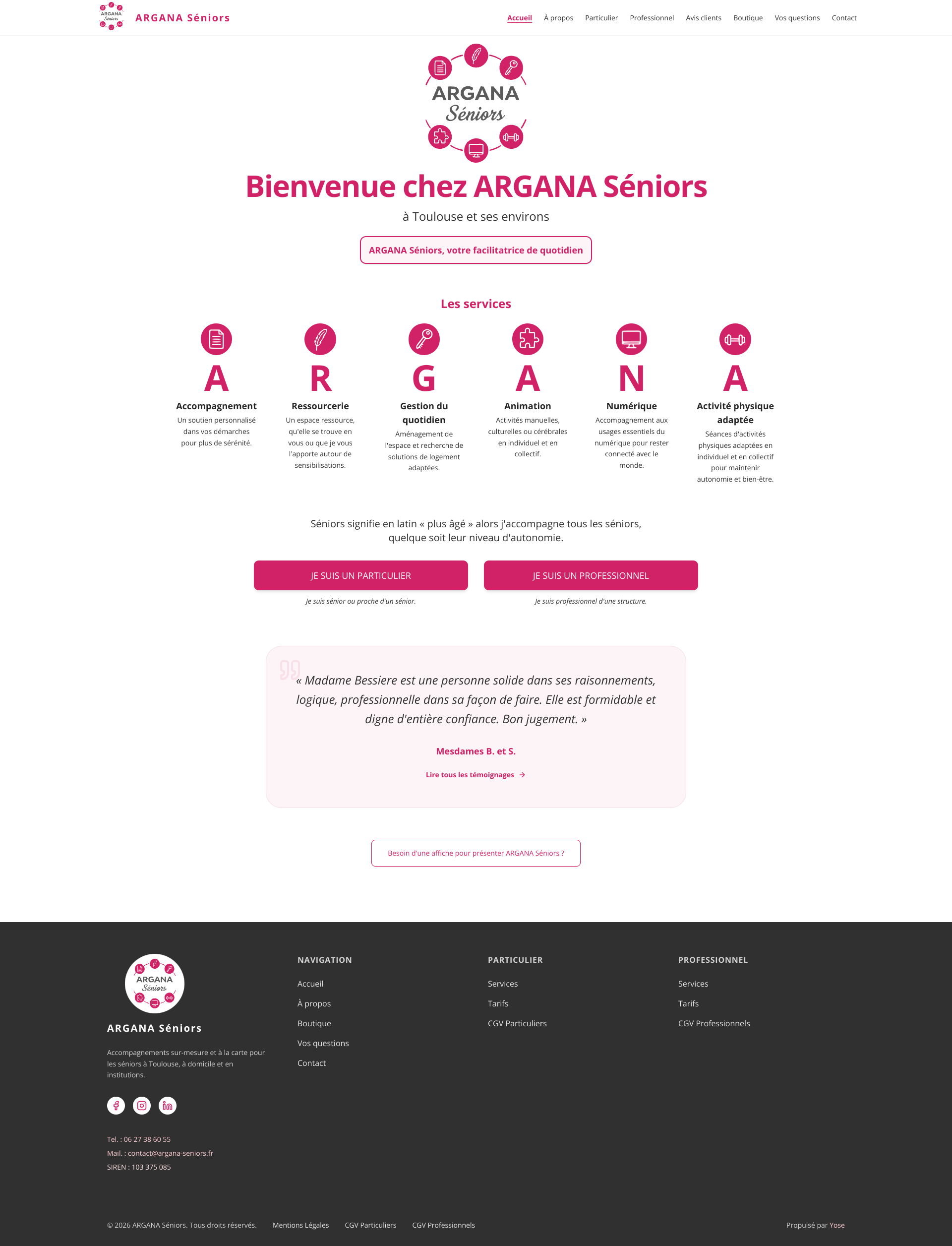 Aperçu du site