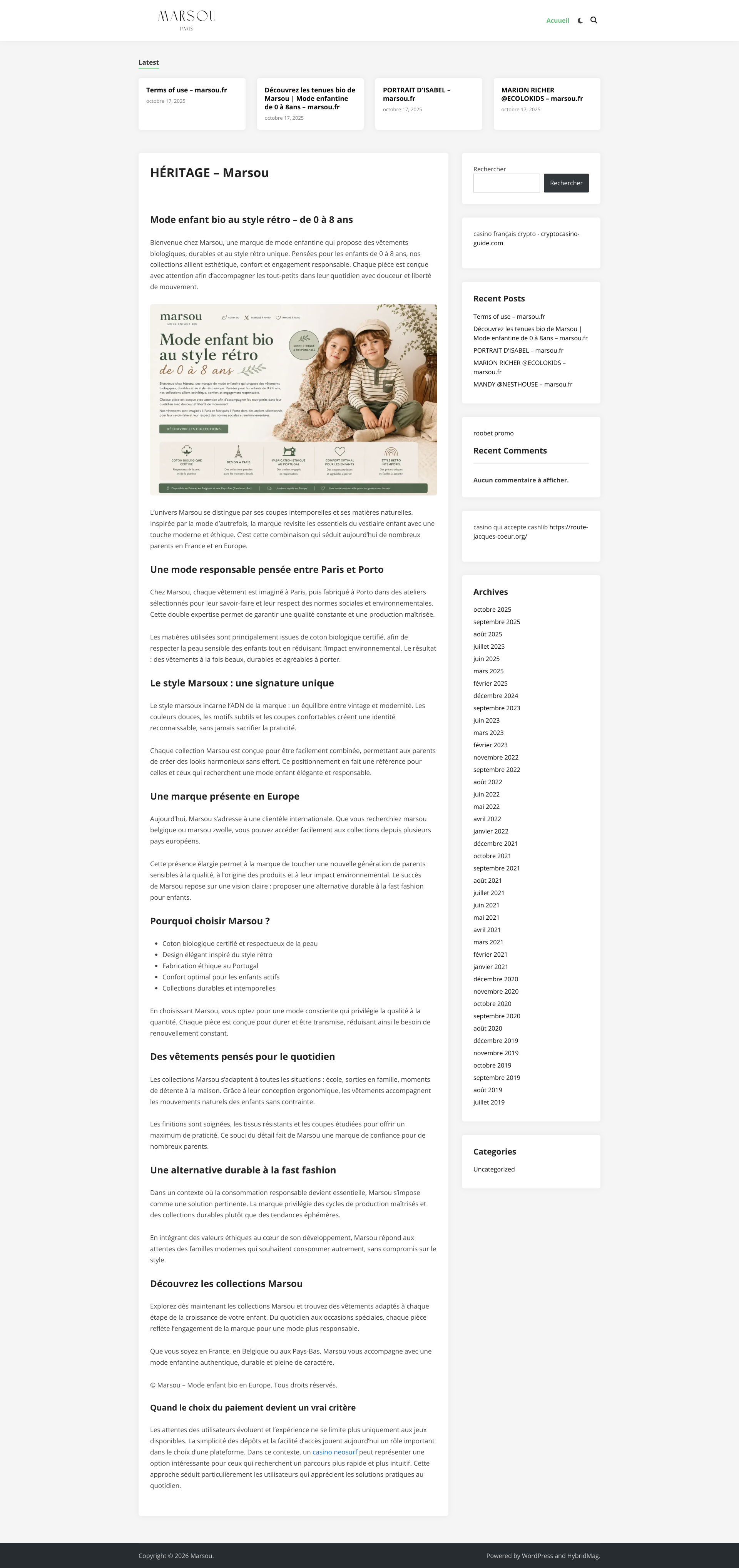 Aperçu du site