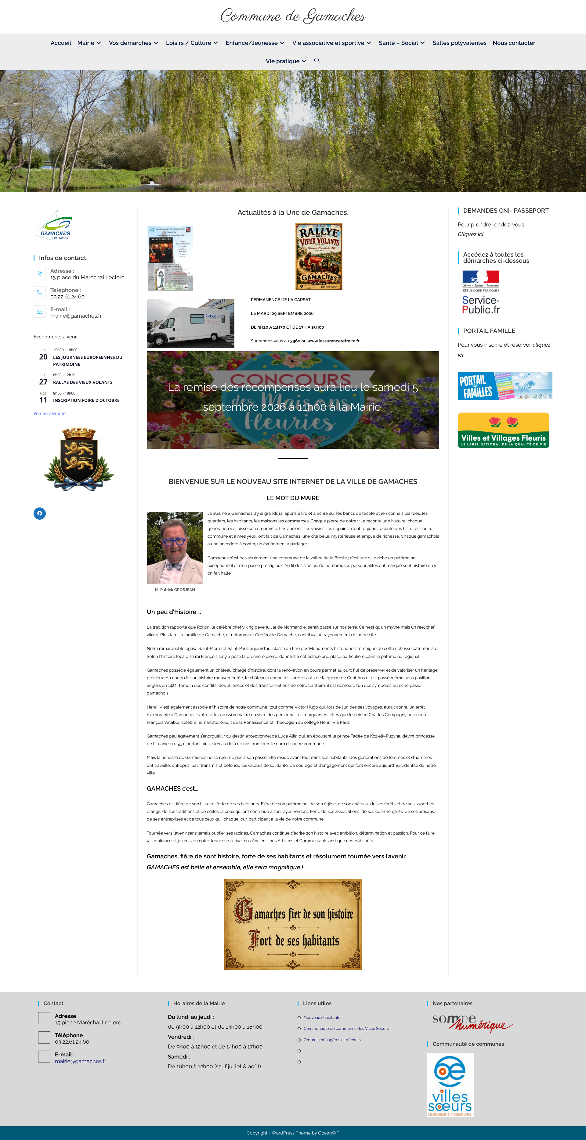 Aperçu du site
