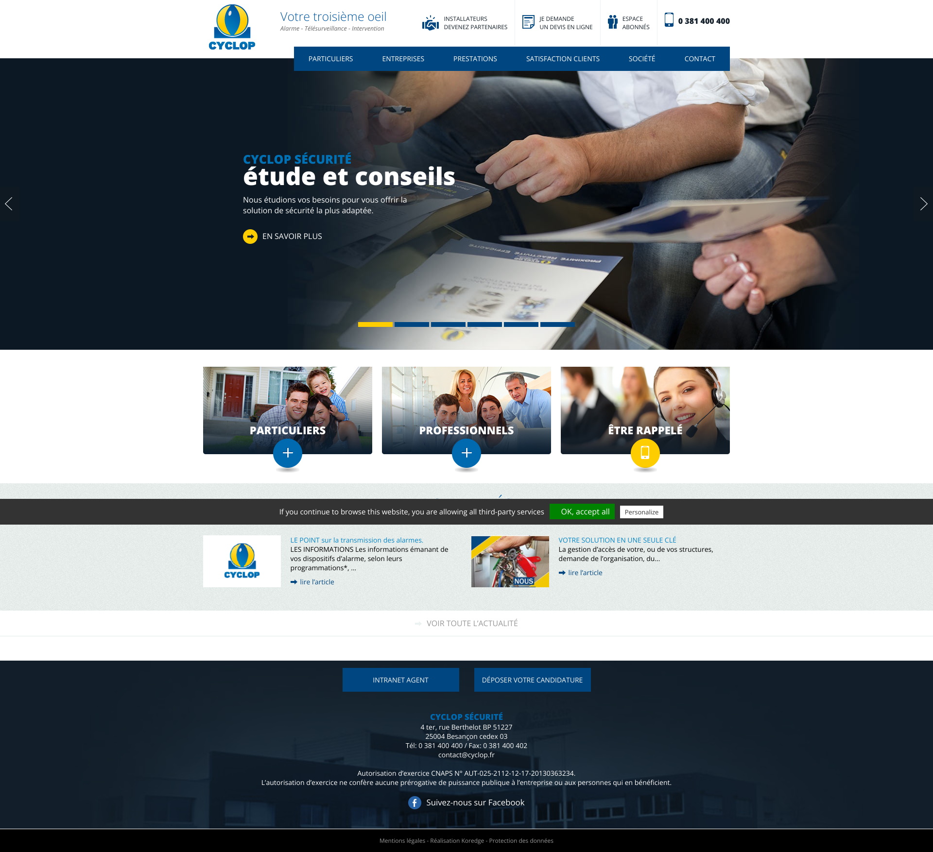 Aperçu du site