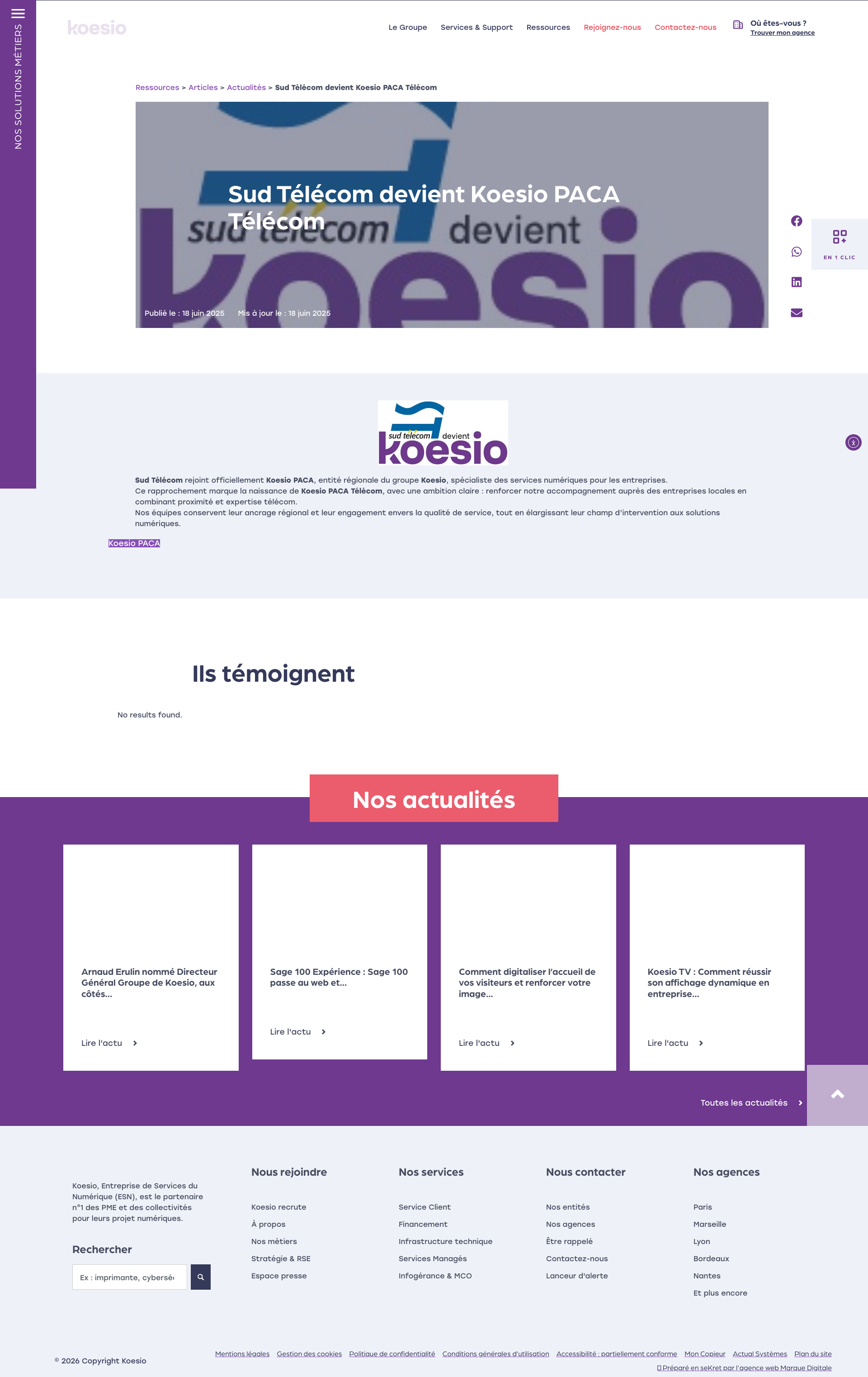Aperçu du site