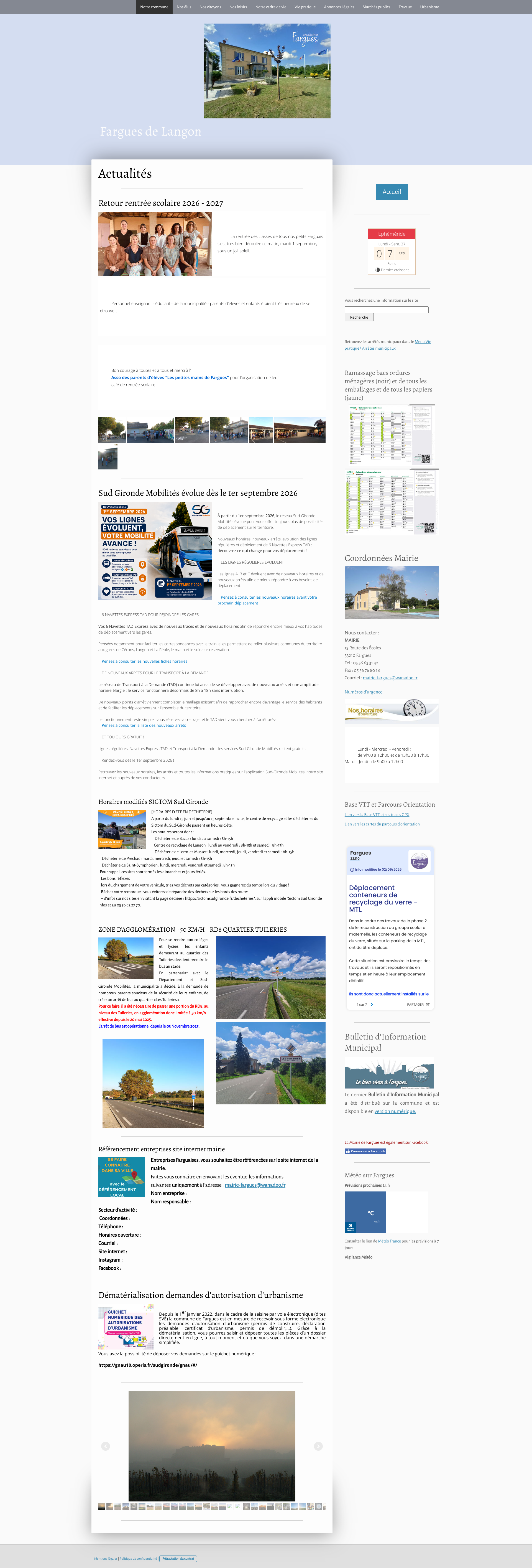 Aperçu du site