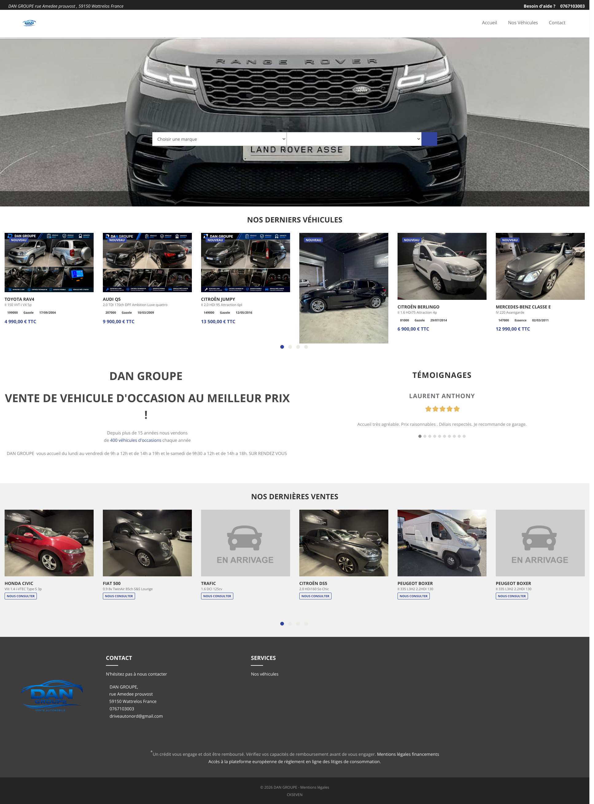 Aperçu du site