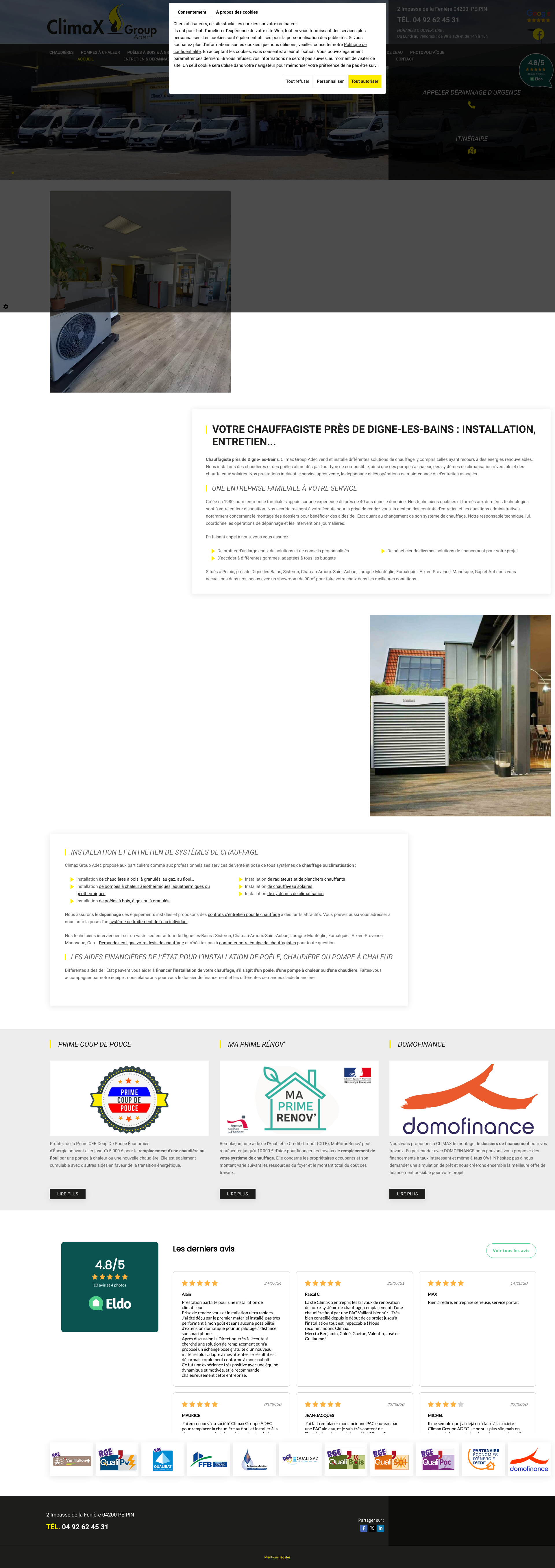 Aperçu du site