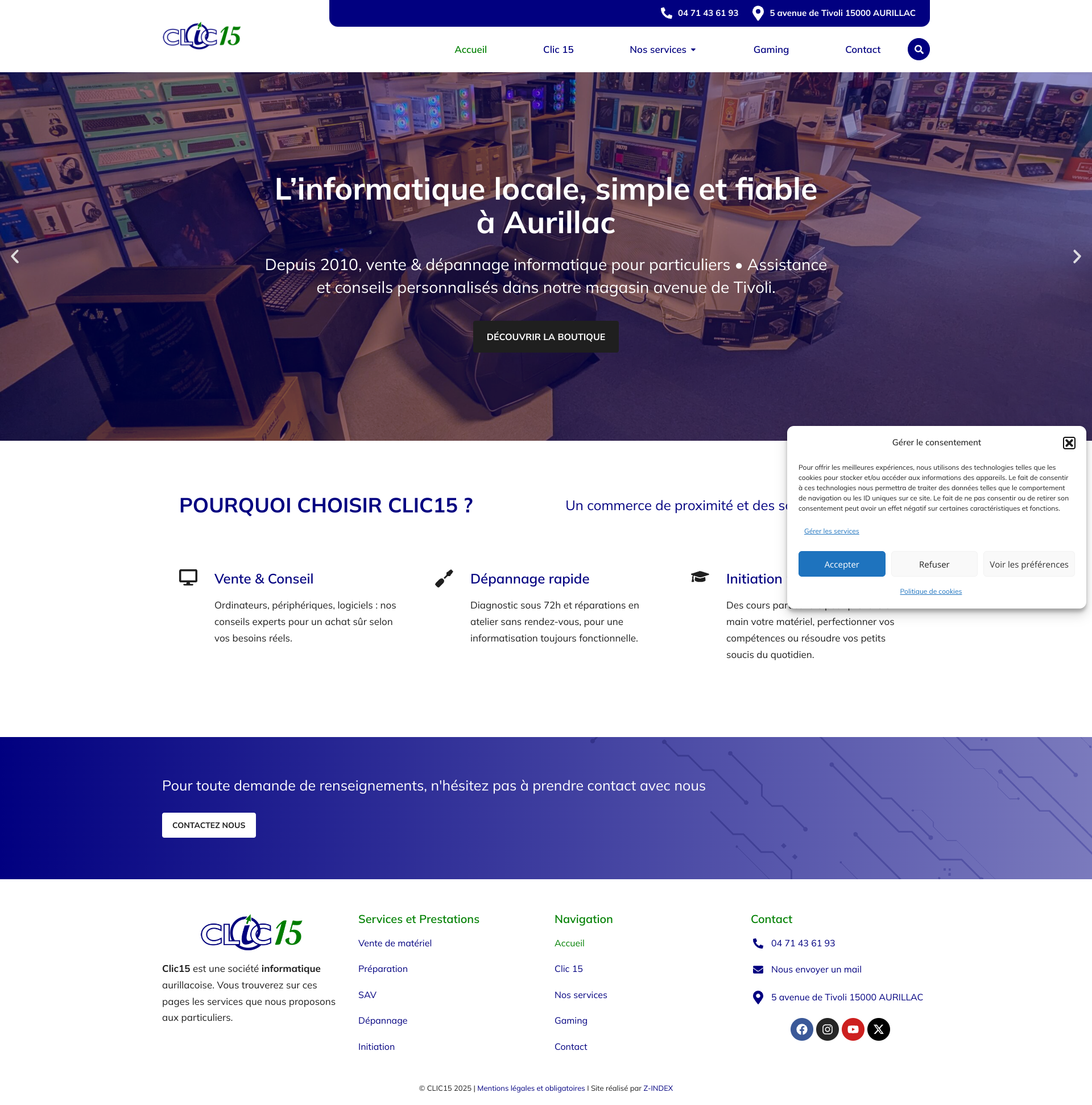 Aperçu du site