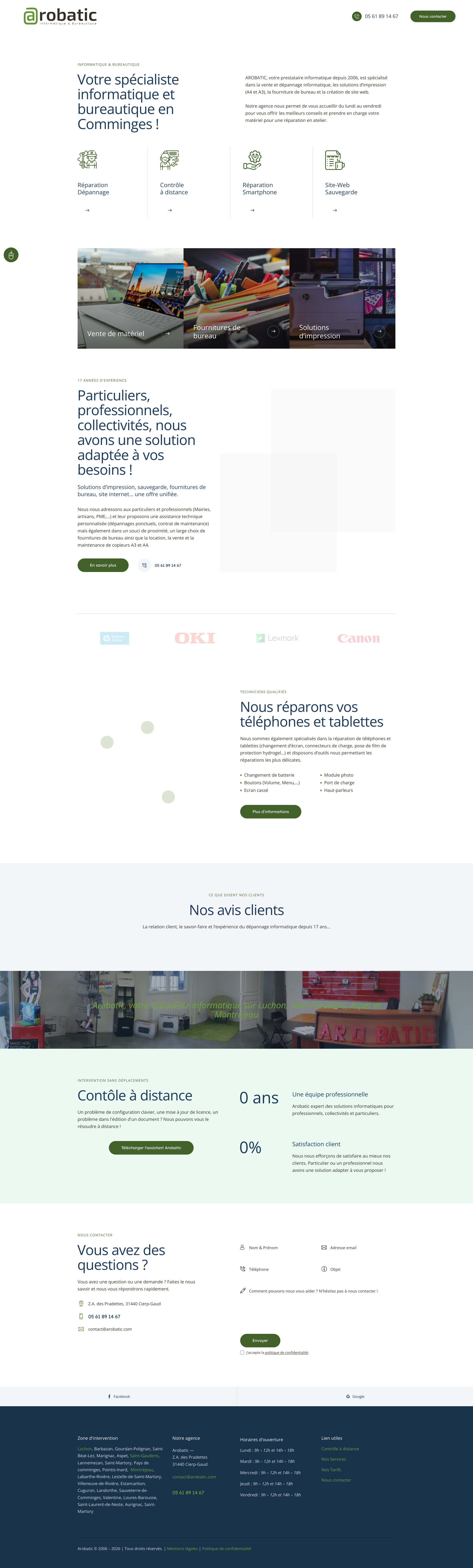 Aperçu du site