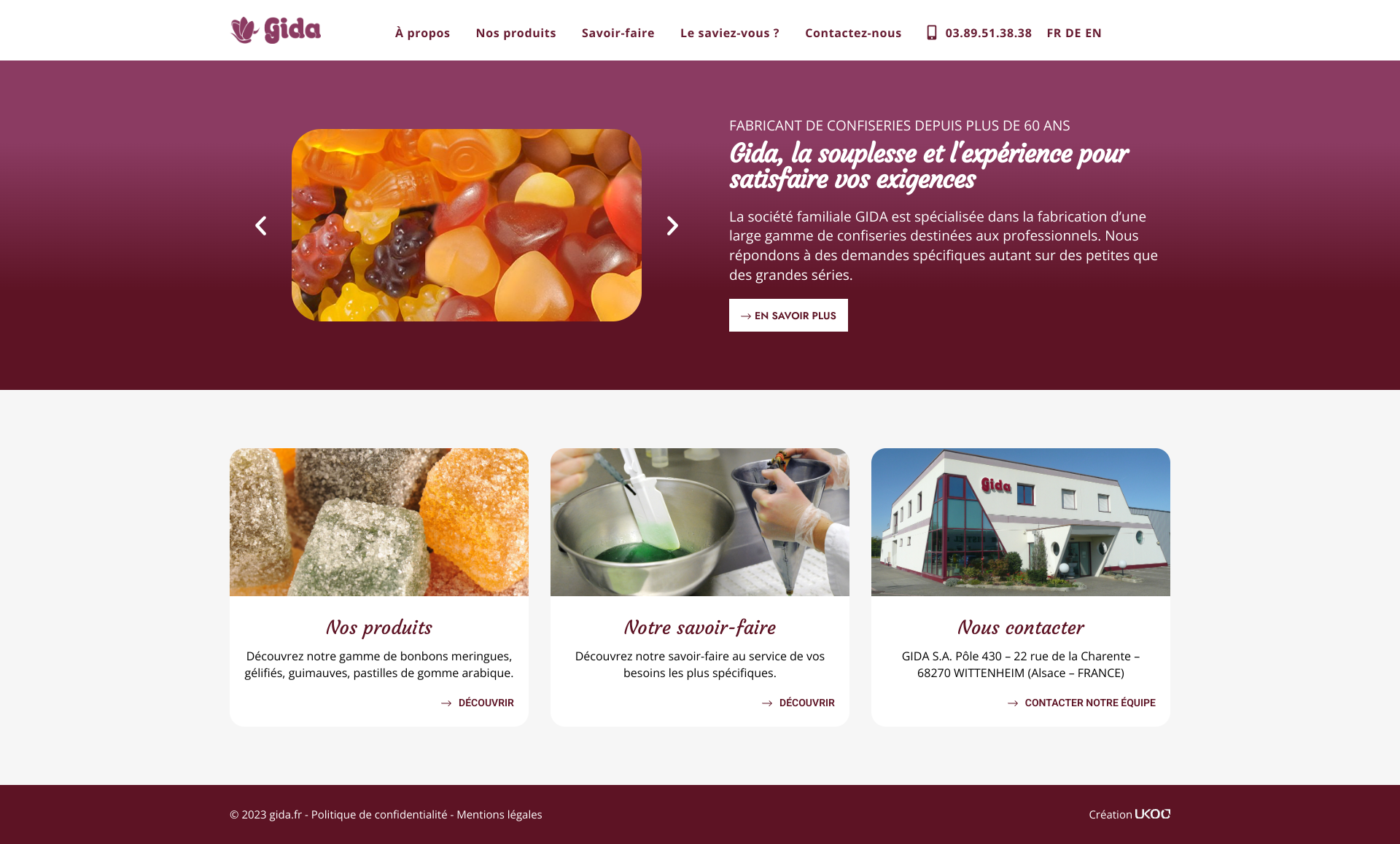 Aperçu du site
