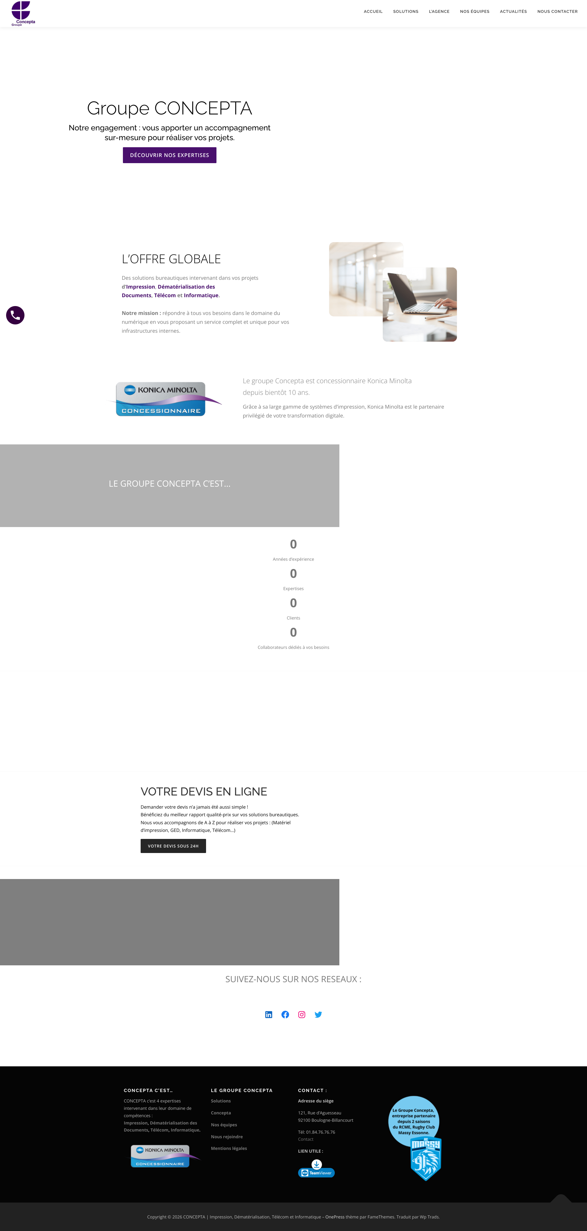Aperçu du site