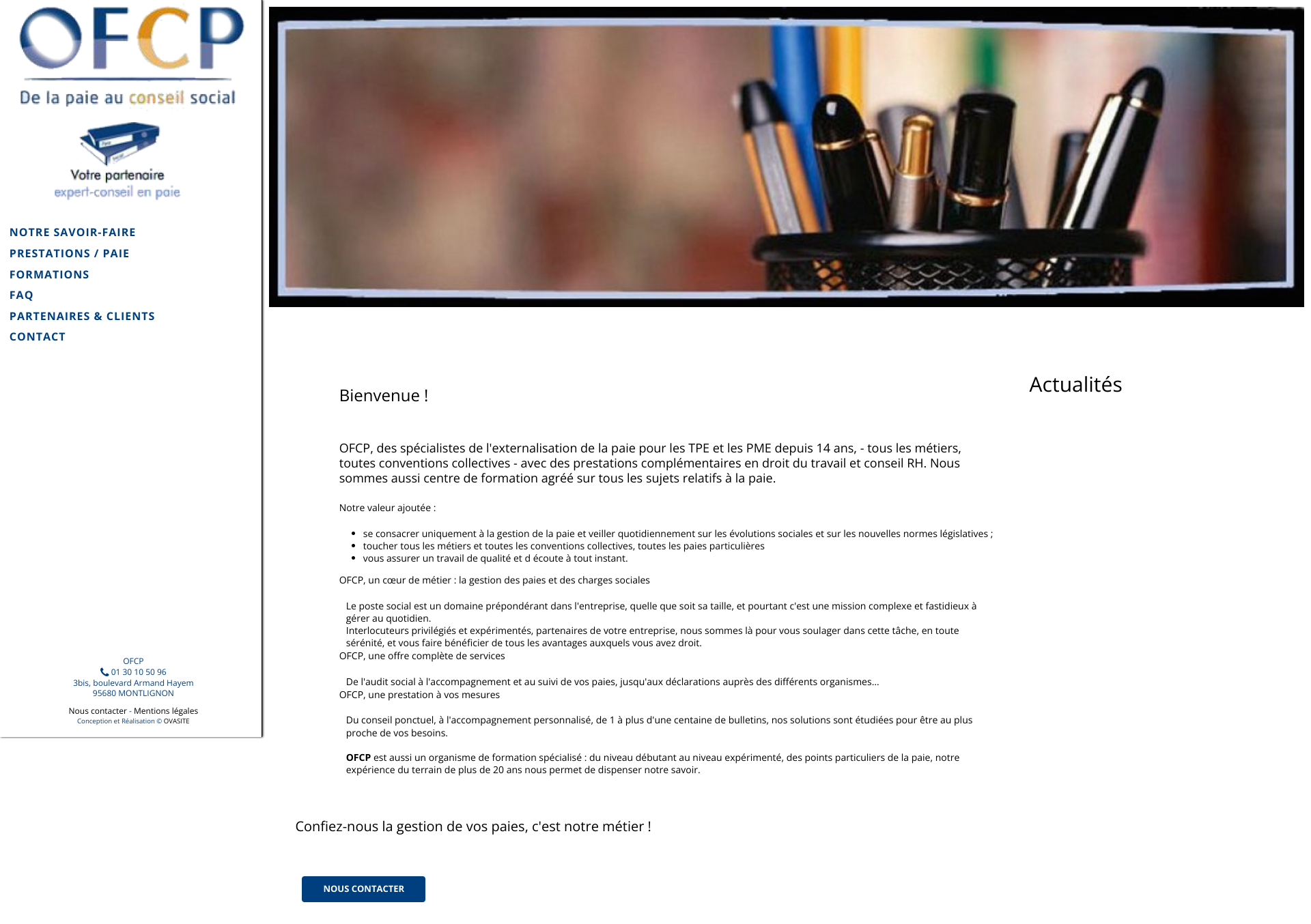 Aperçu du site