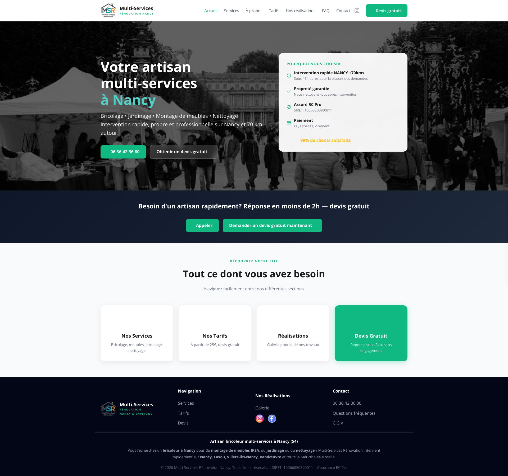 Aperçu du site