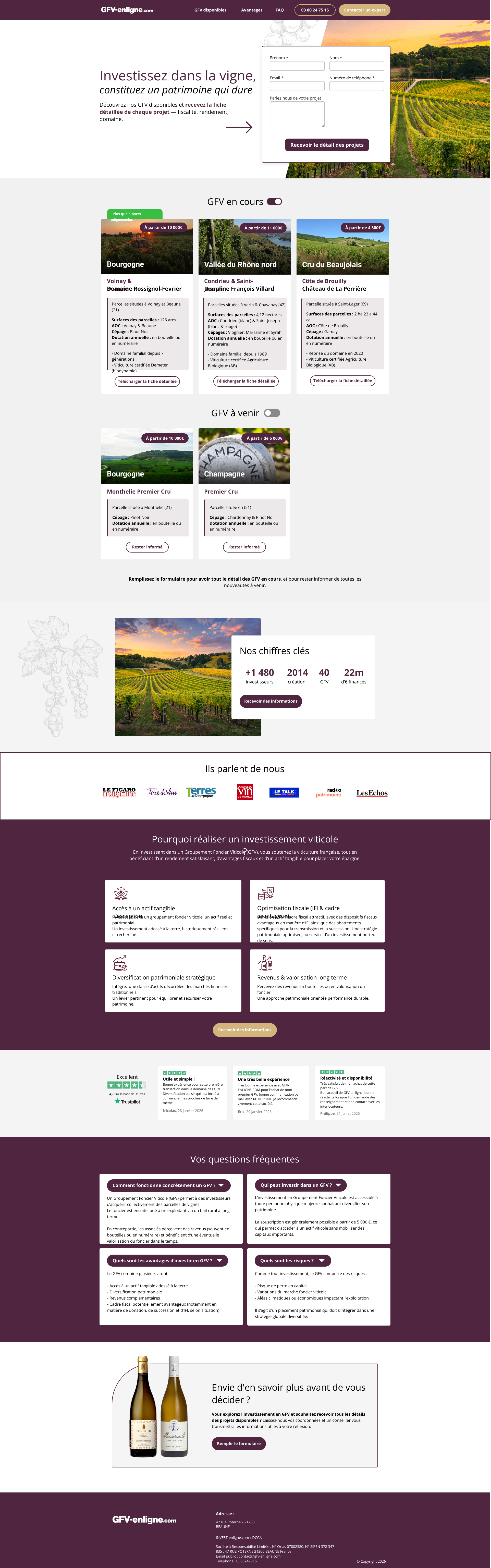 Aperçu du site