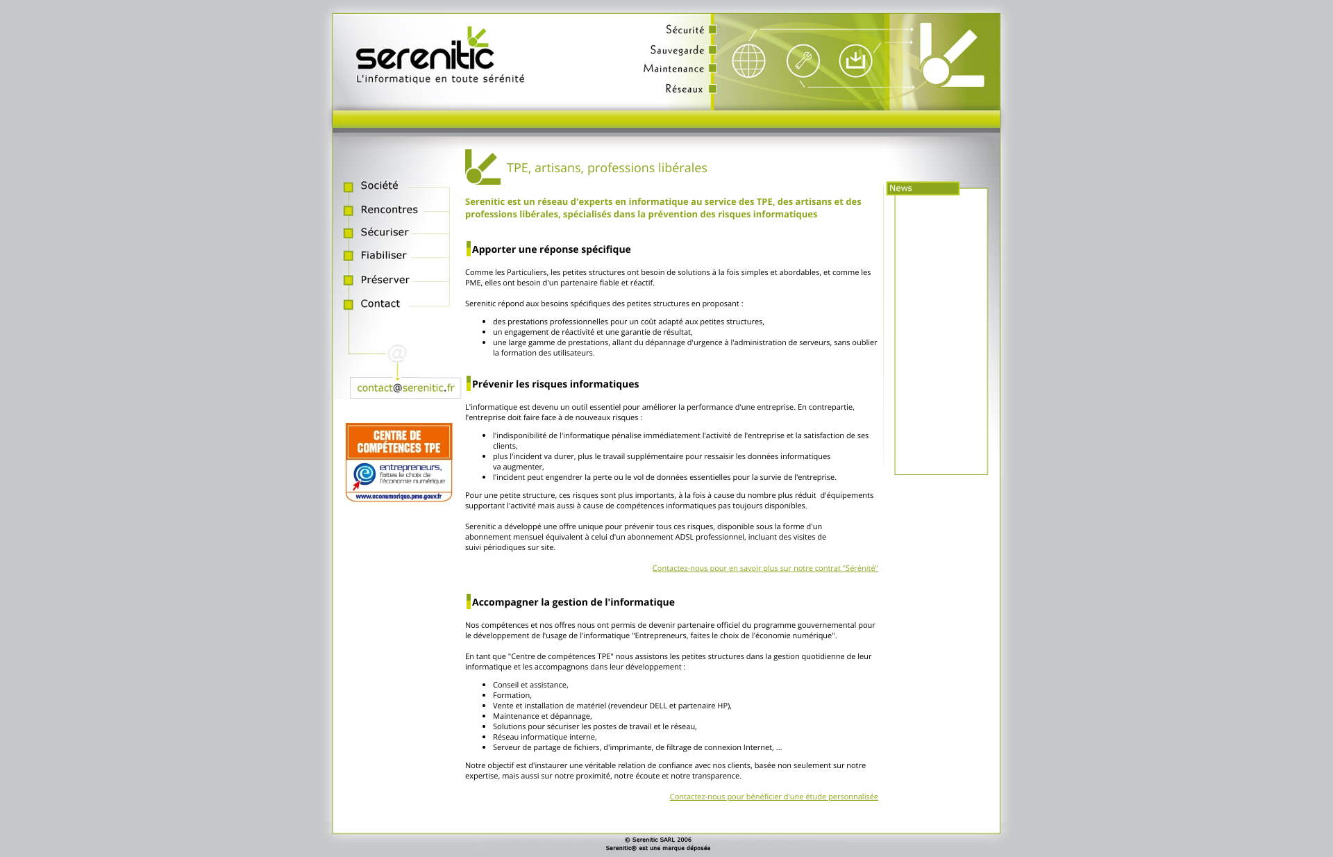 Aperçu du site