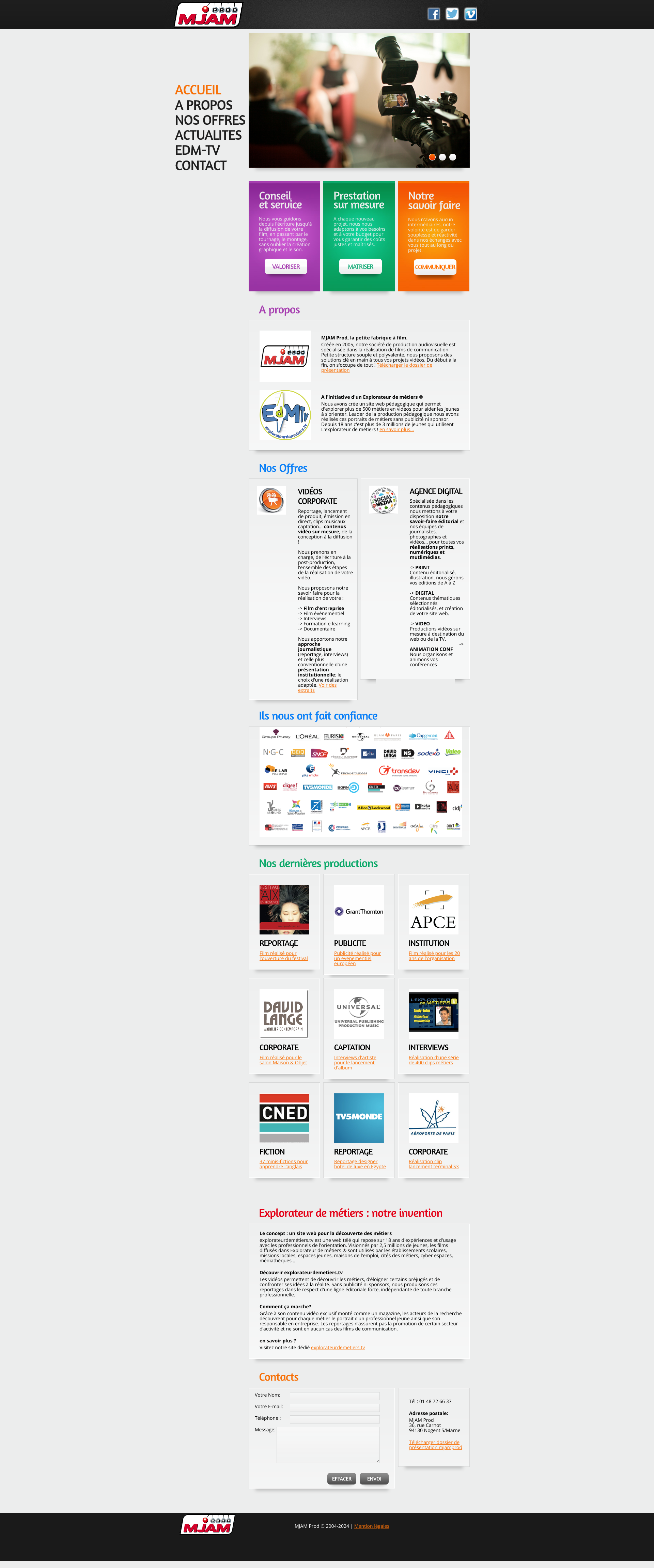 Aperçu du site