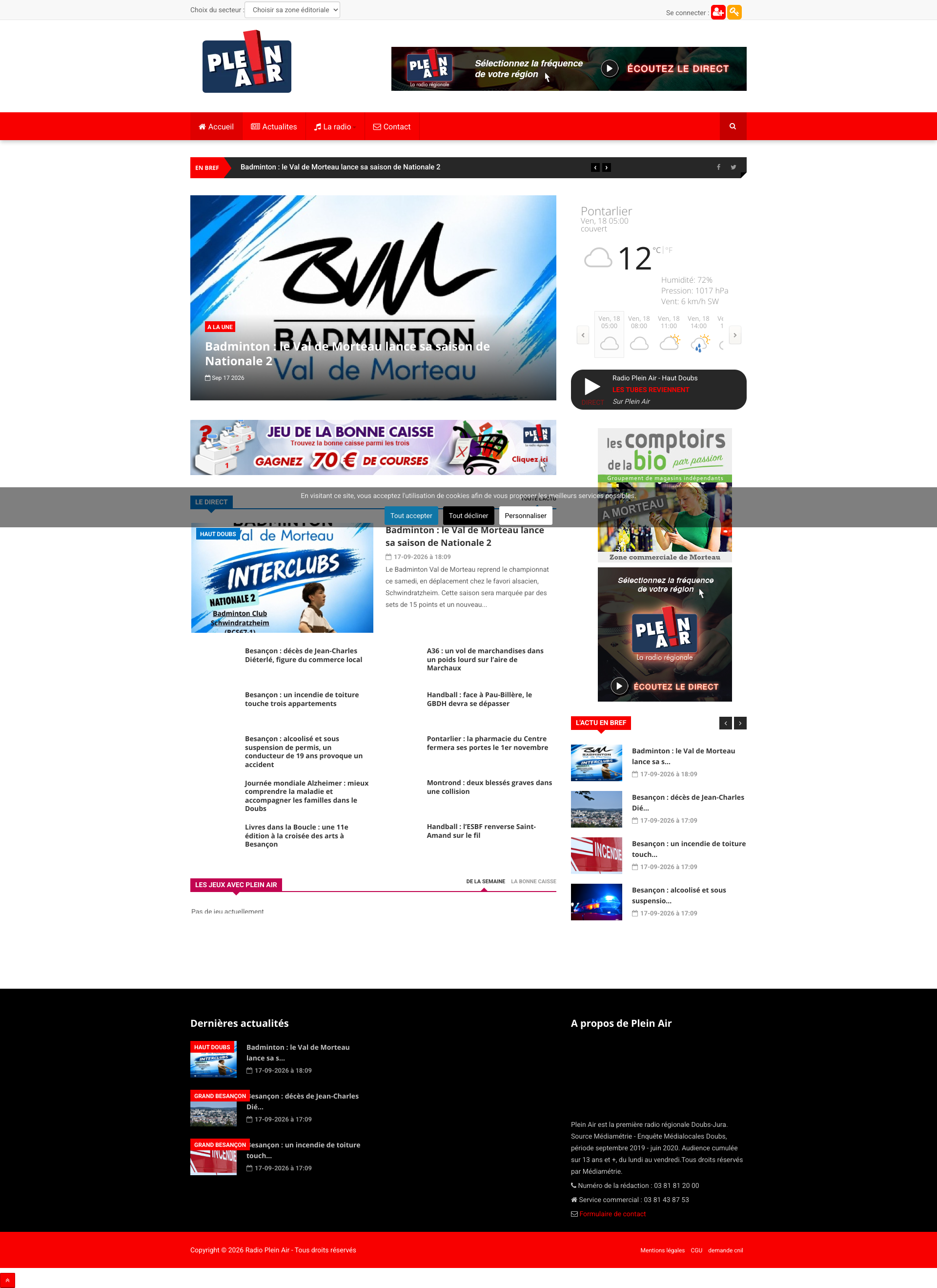 Aperçu du site