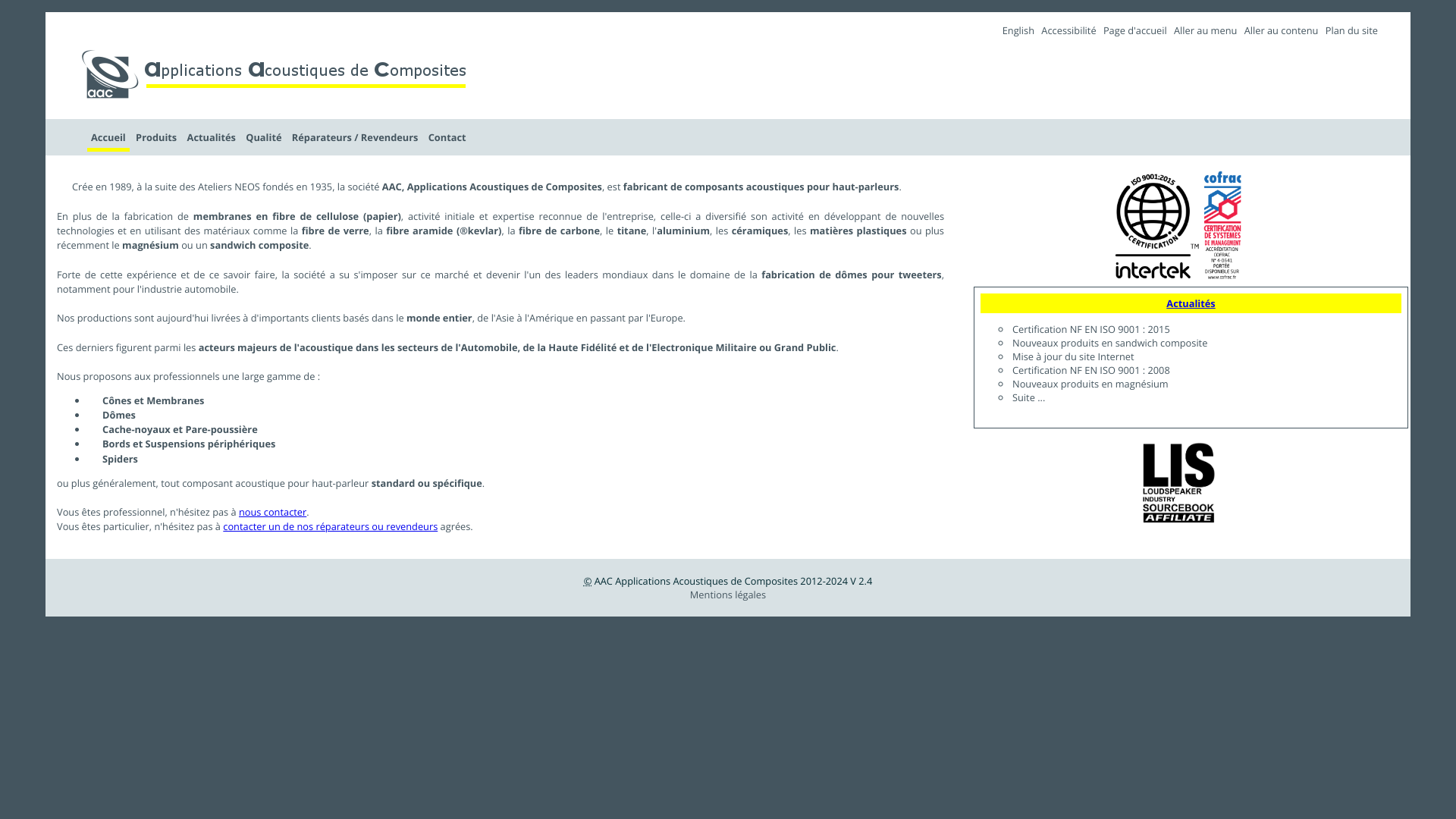 Aperçu du site