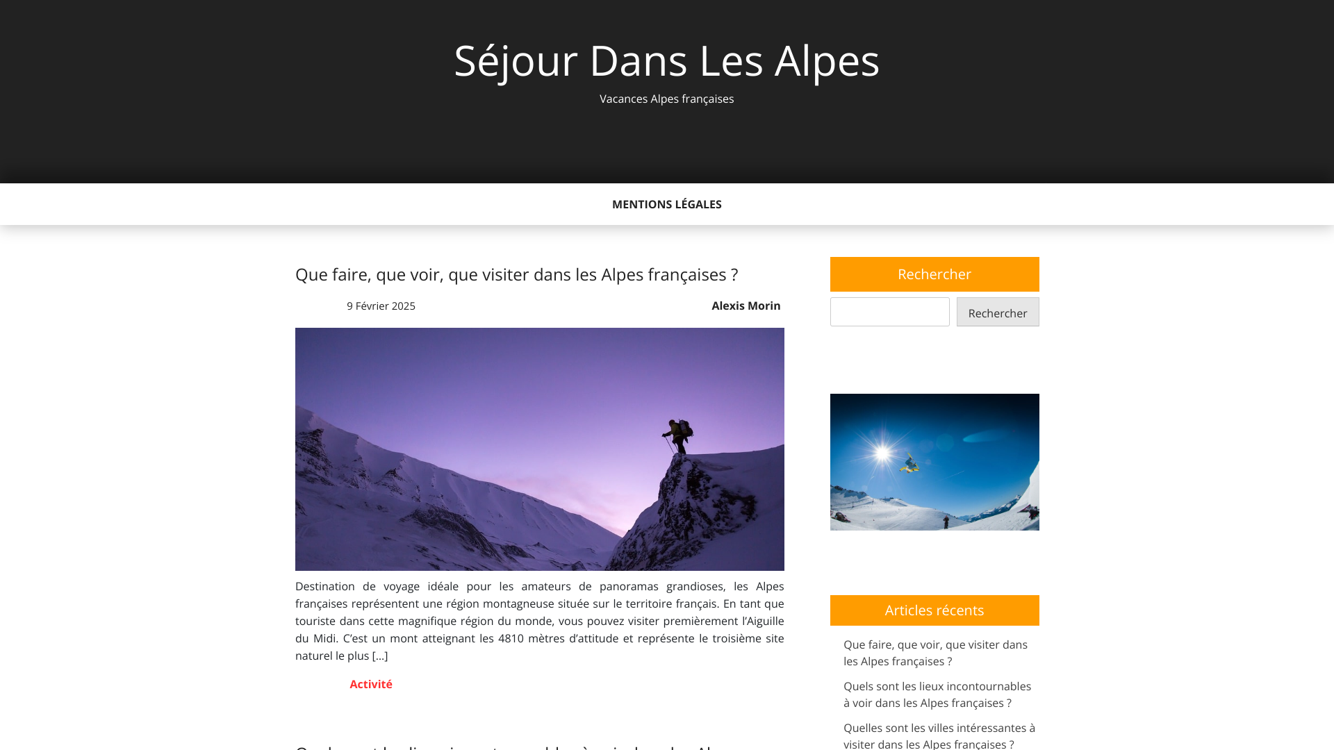 Aperçu du site