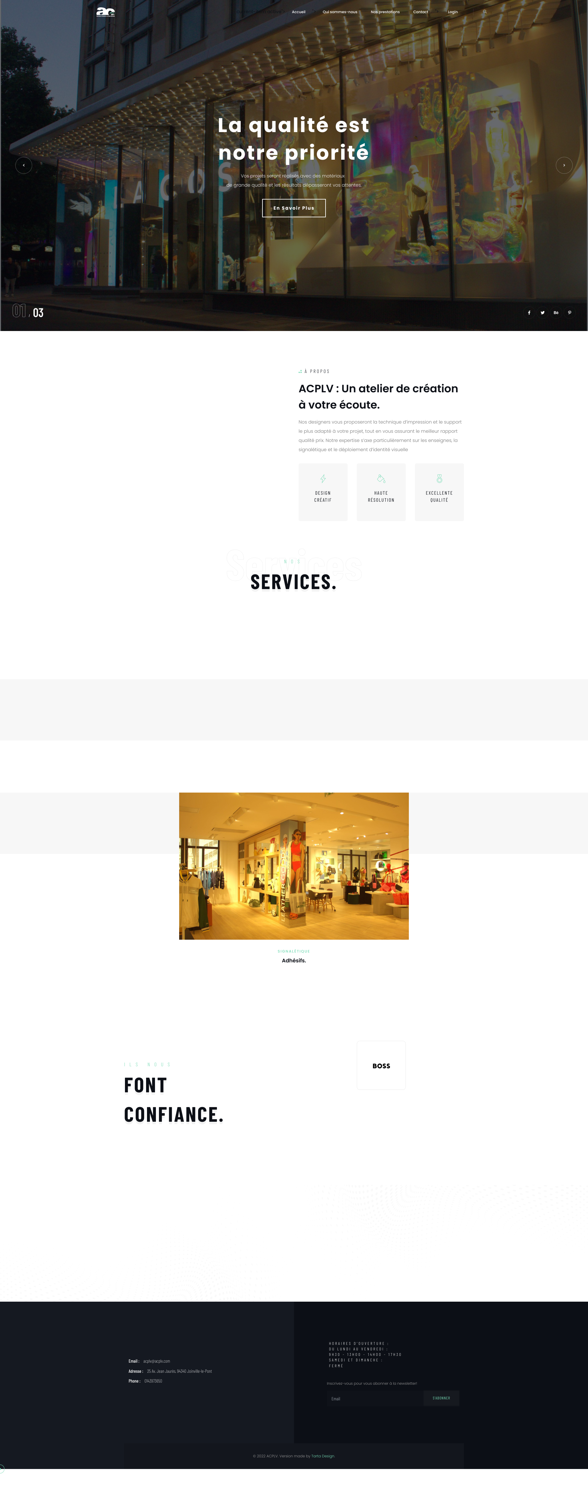 Aperçu du site
