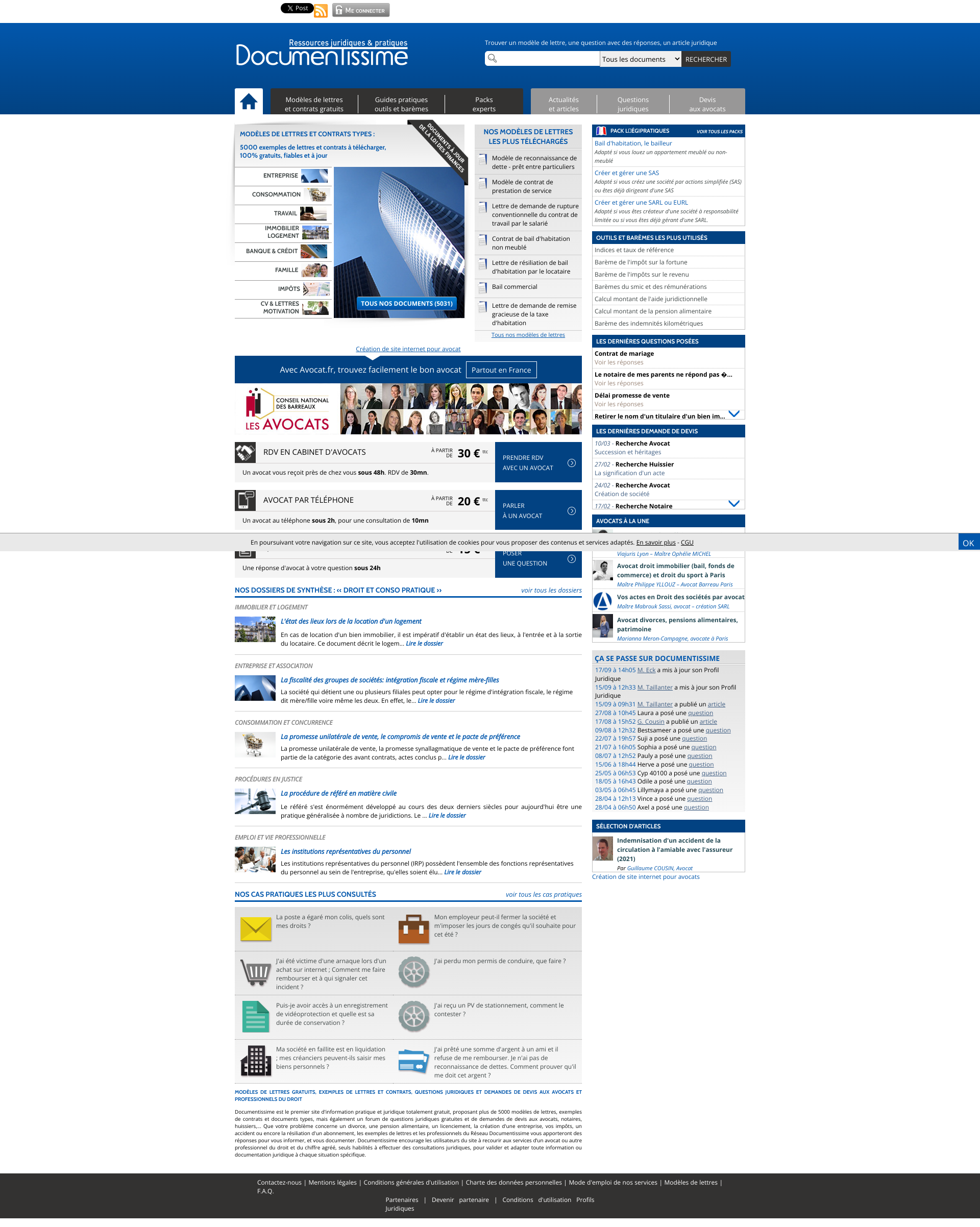 Aperçu du site