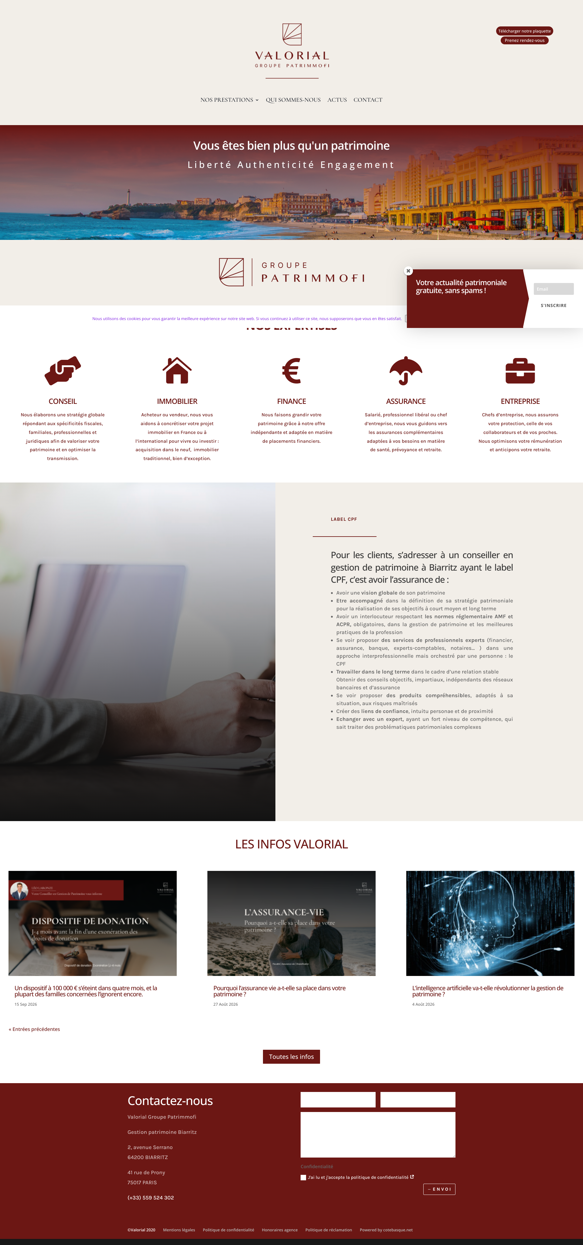 Aperçu du site