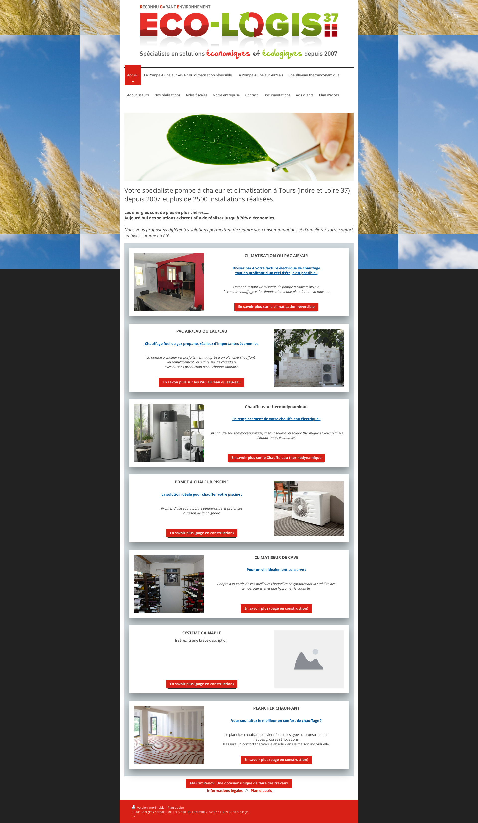 Aperçu du site