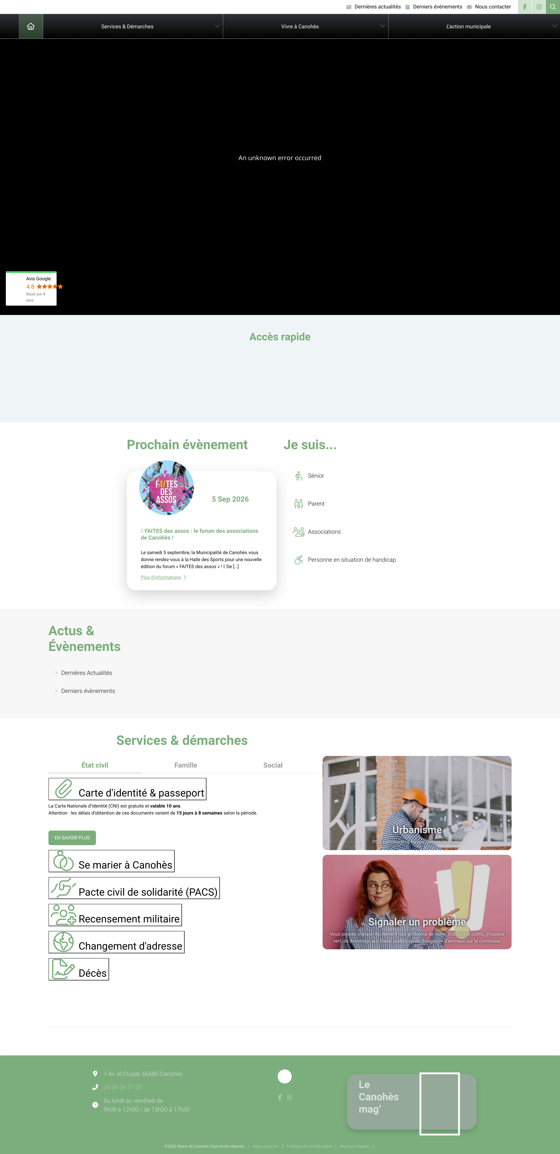 Aperçu du site