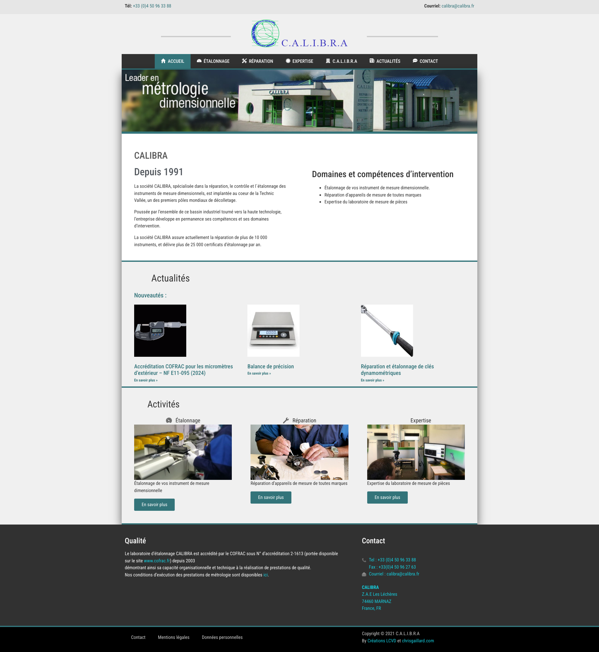 Aperçu du site
