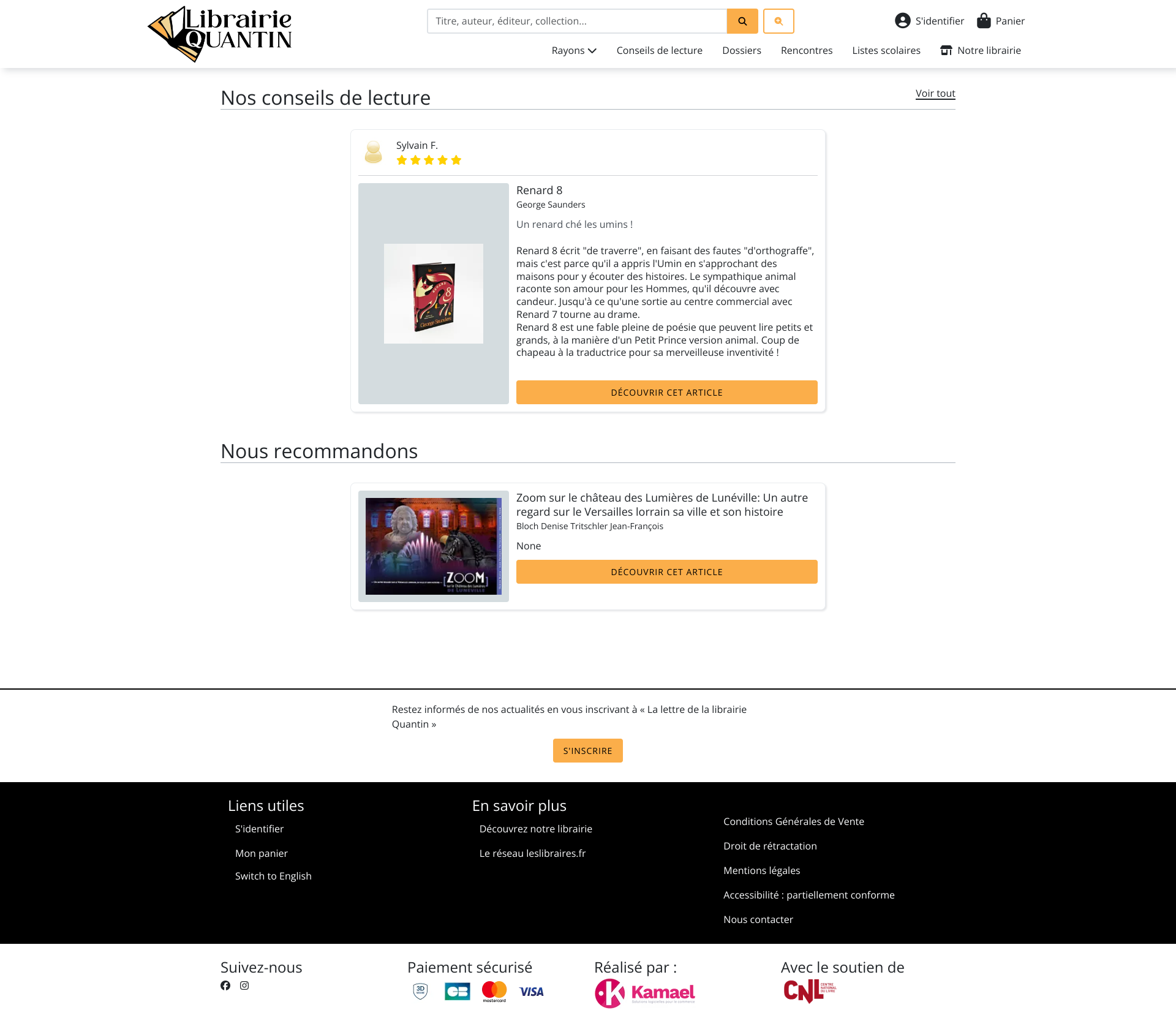 Aperçu du site