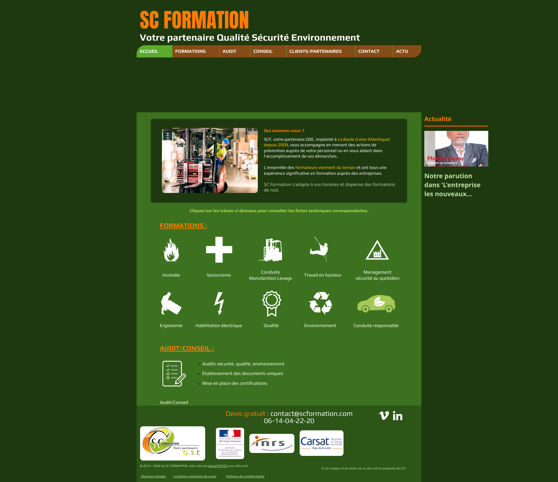 Aperçu du site