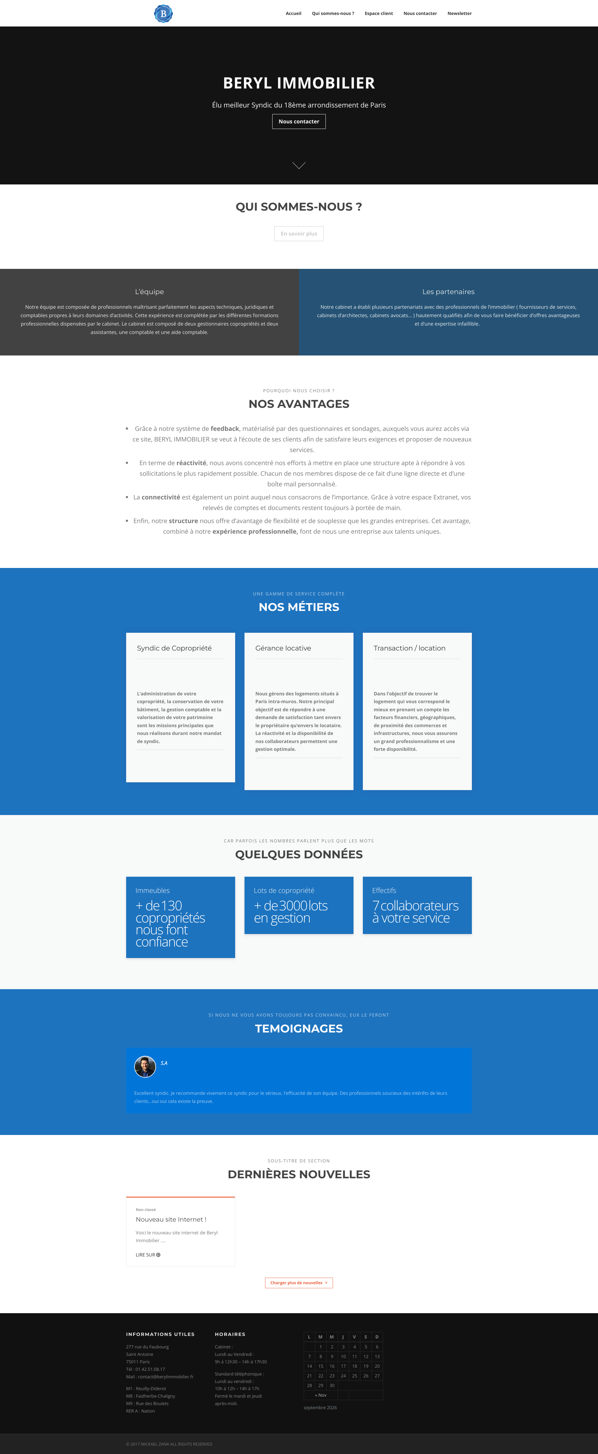 Aperçu du site