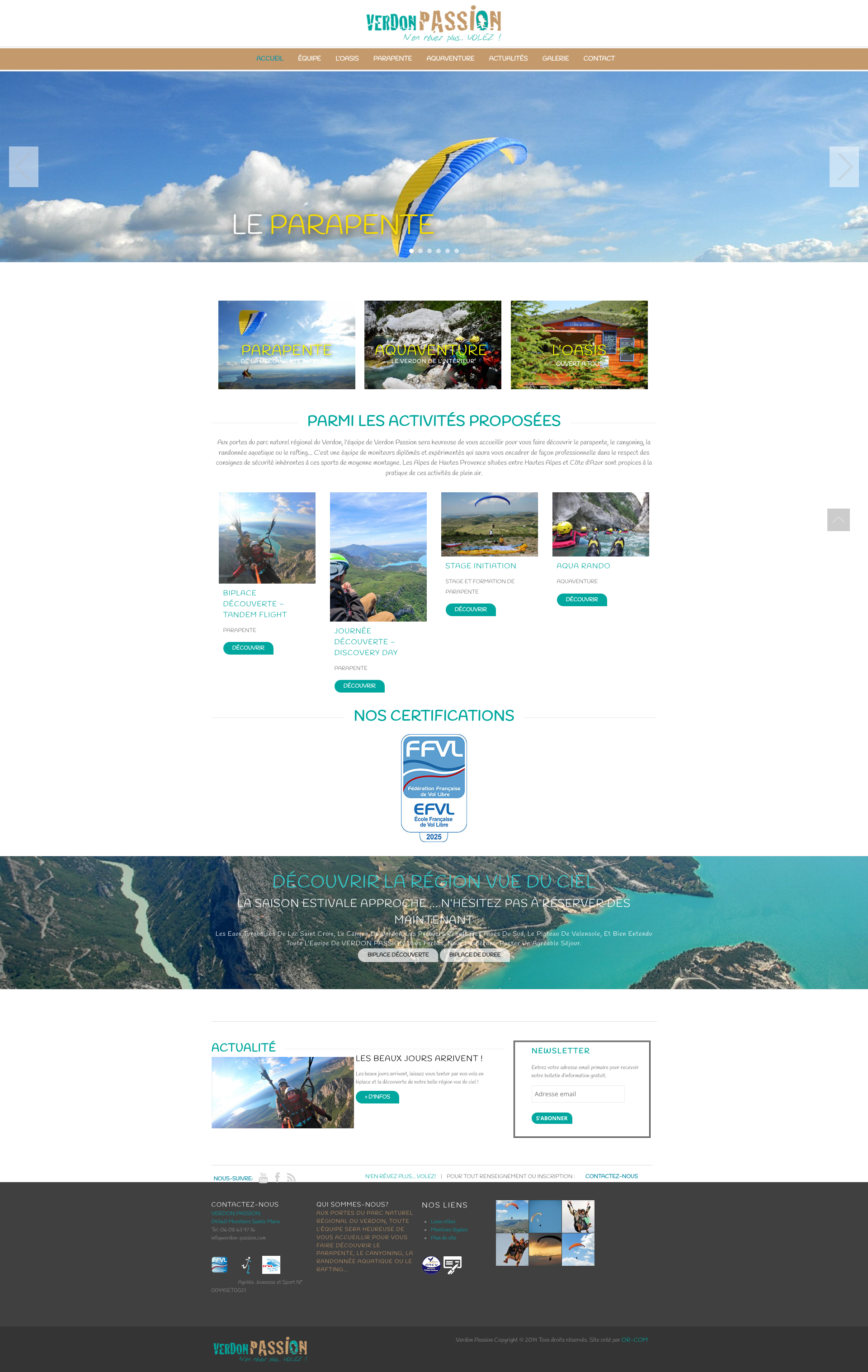 Aperçu du site