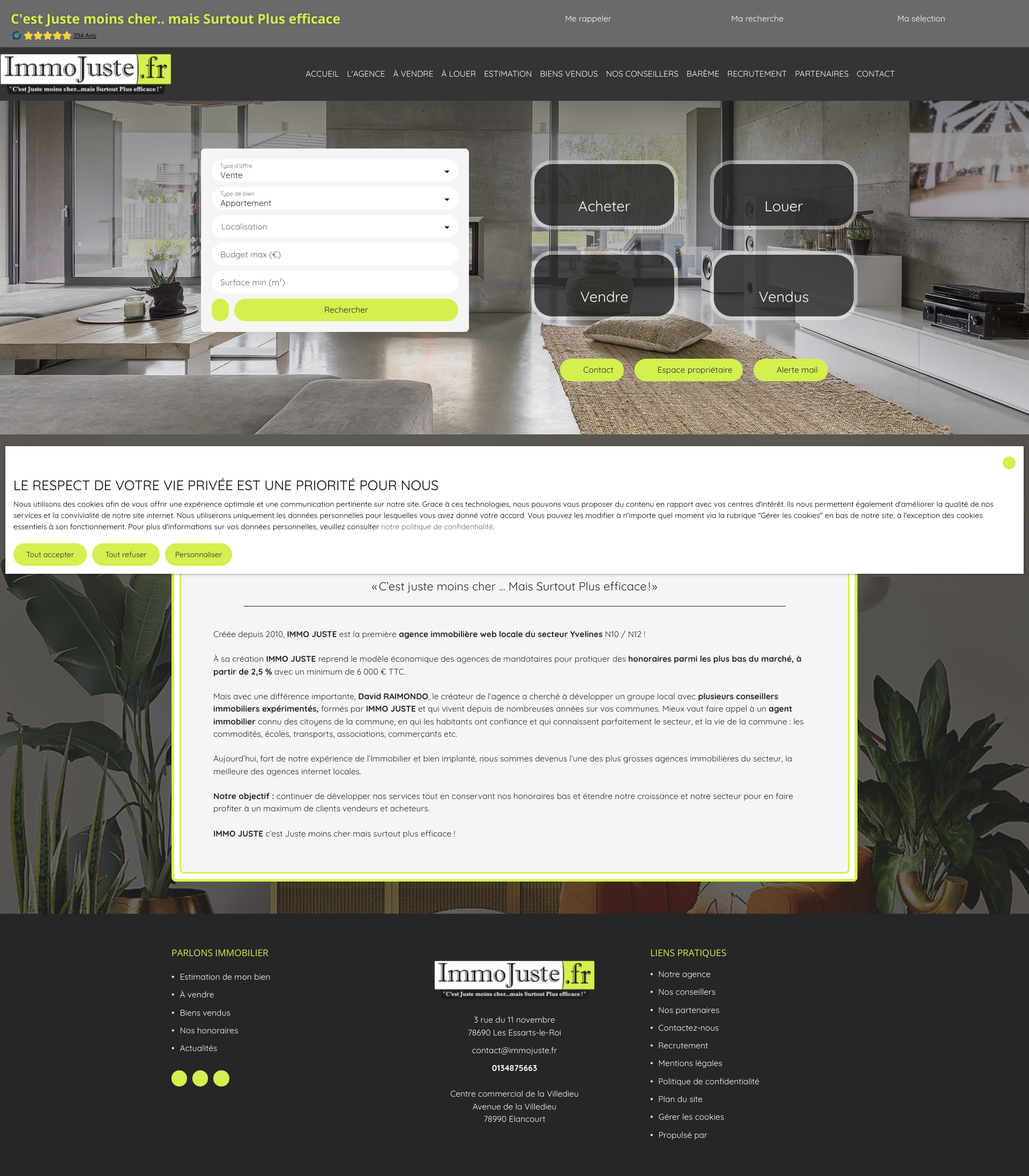 Aperçu du site