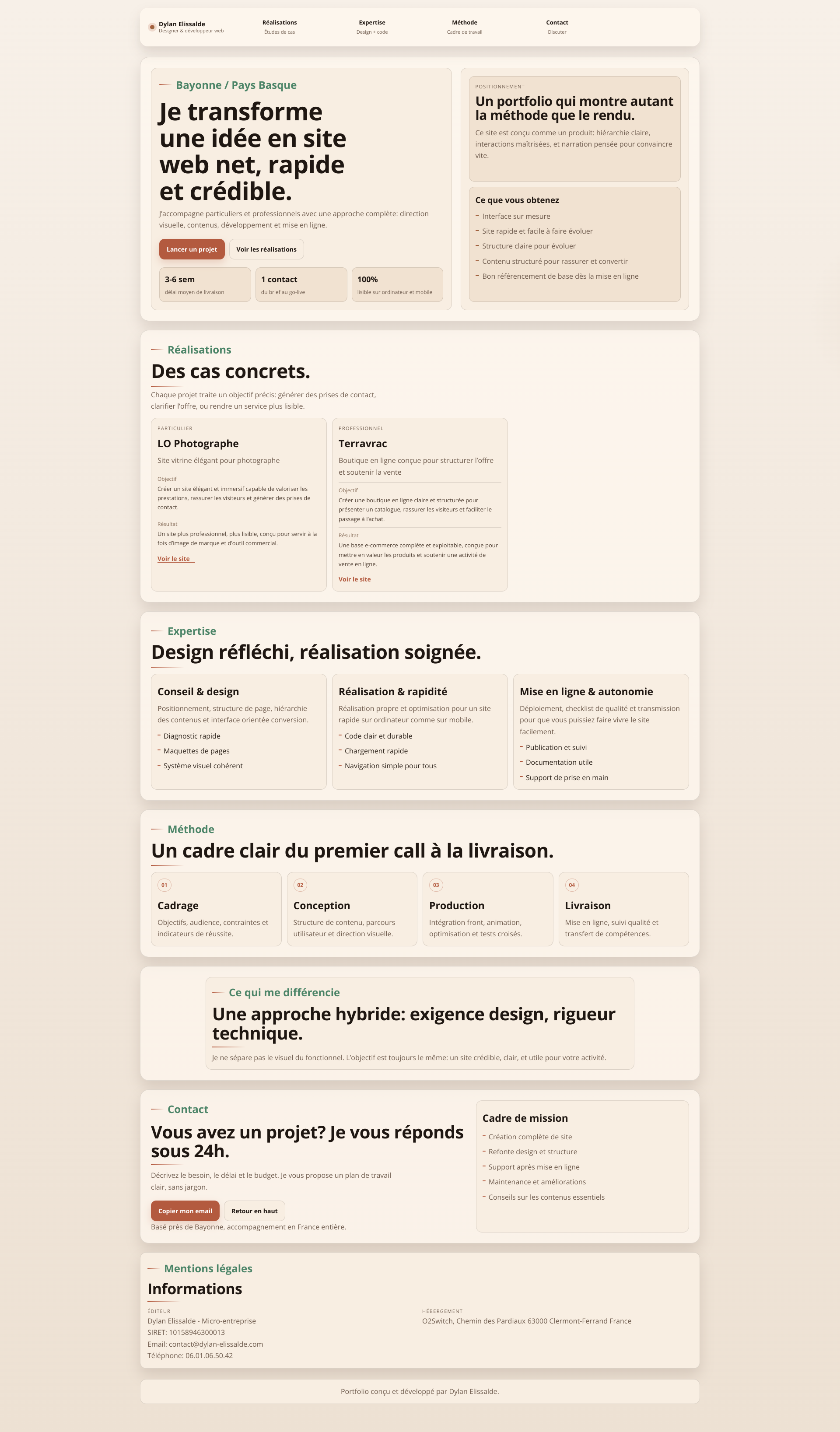 Aperçu du site